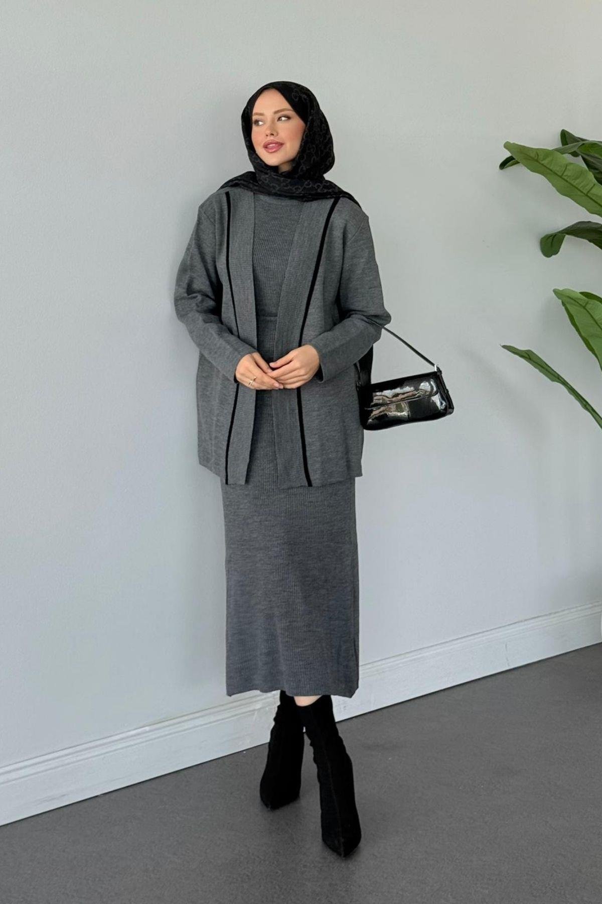 Özün Jileli Takım Füme, Fiyatları Özün Jileli Takım Füme- Haza Moda