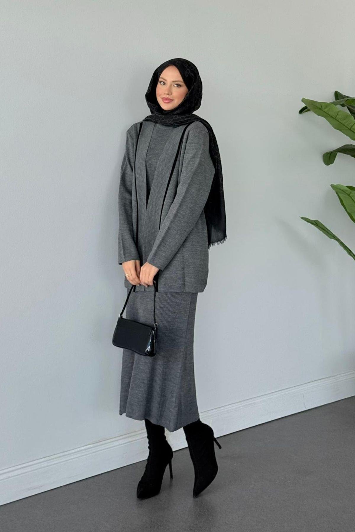 Özün Jileli Takım Füme, Fiyatları Özün Jileli Takım Füme- Haza Moda