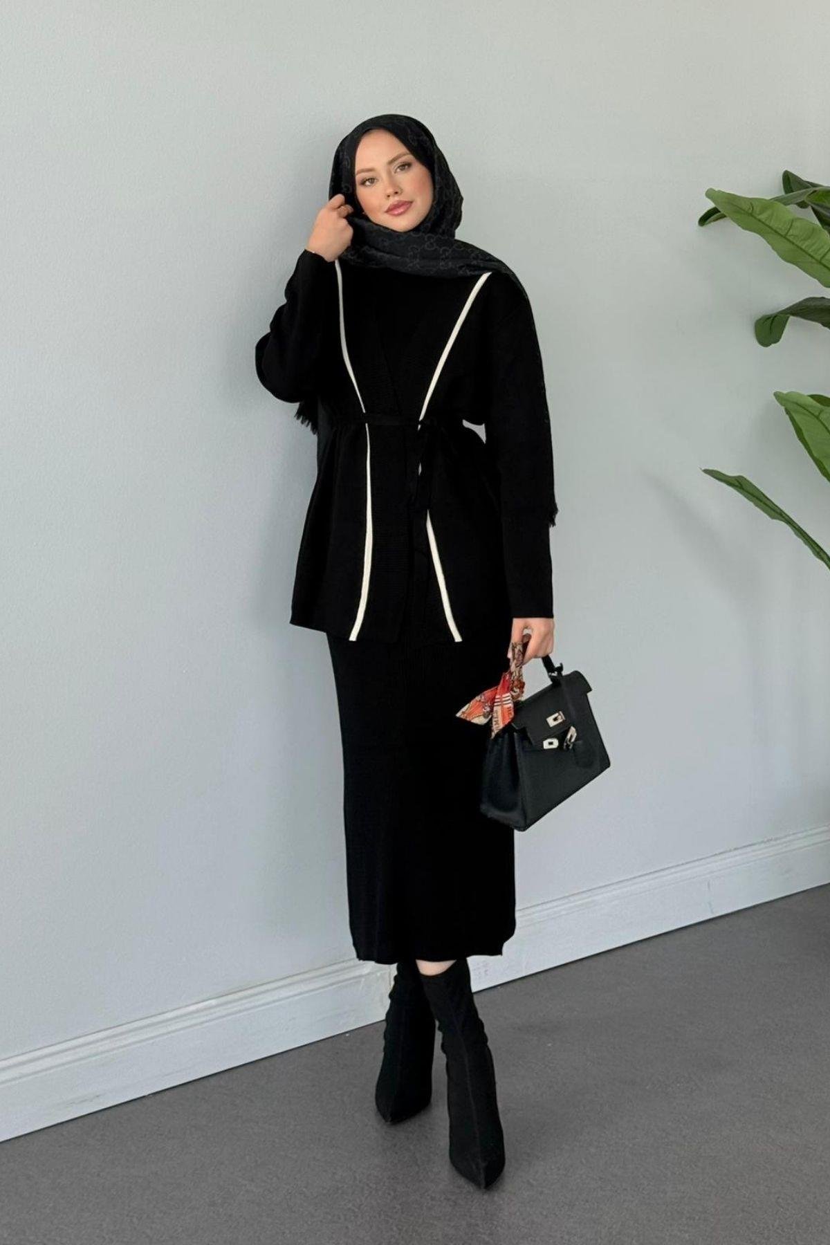 Özün Jileli Takım Siyah, Fiyatları Özün Jileli Takım Siyah- Haza Moda