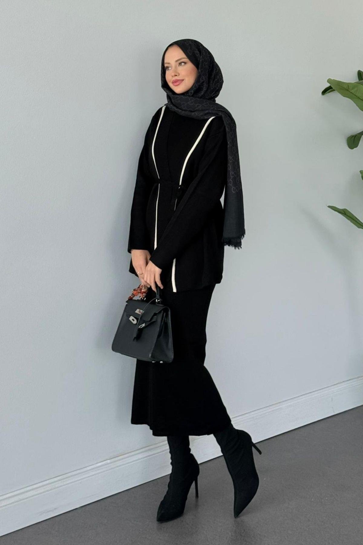 Özün Jileli Takım Siyah, Fiyatları Özün Jileli Takım Siyah- Haza Moda