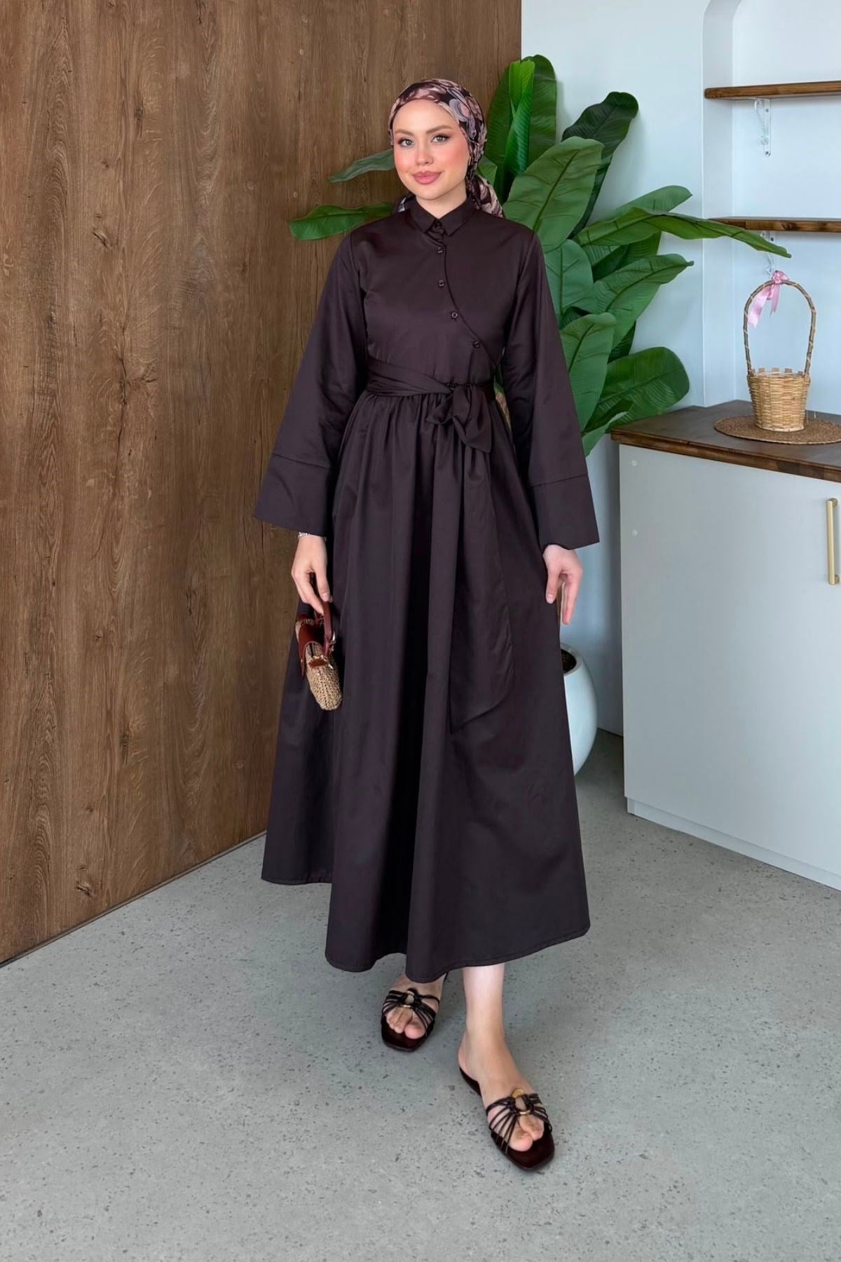 Pamela Elbise Acı Kahve, Fiyatları Pamela Elbise Acı Kahve- Haza Moda