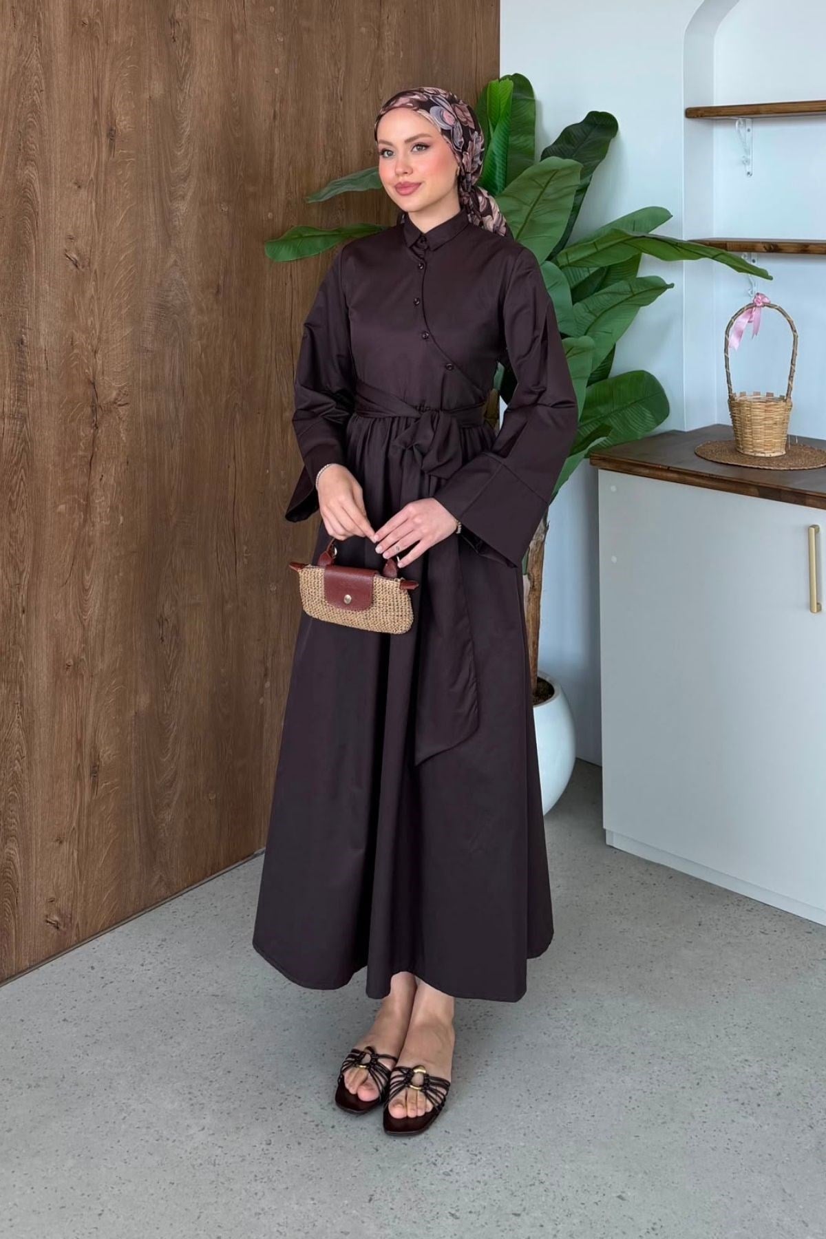 Pamela Elbise Acı Kahve, Fiyatları Pamela Elbise Acı Kahve- Haza Moda
