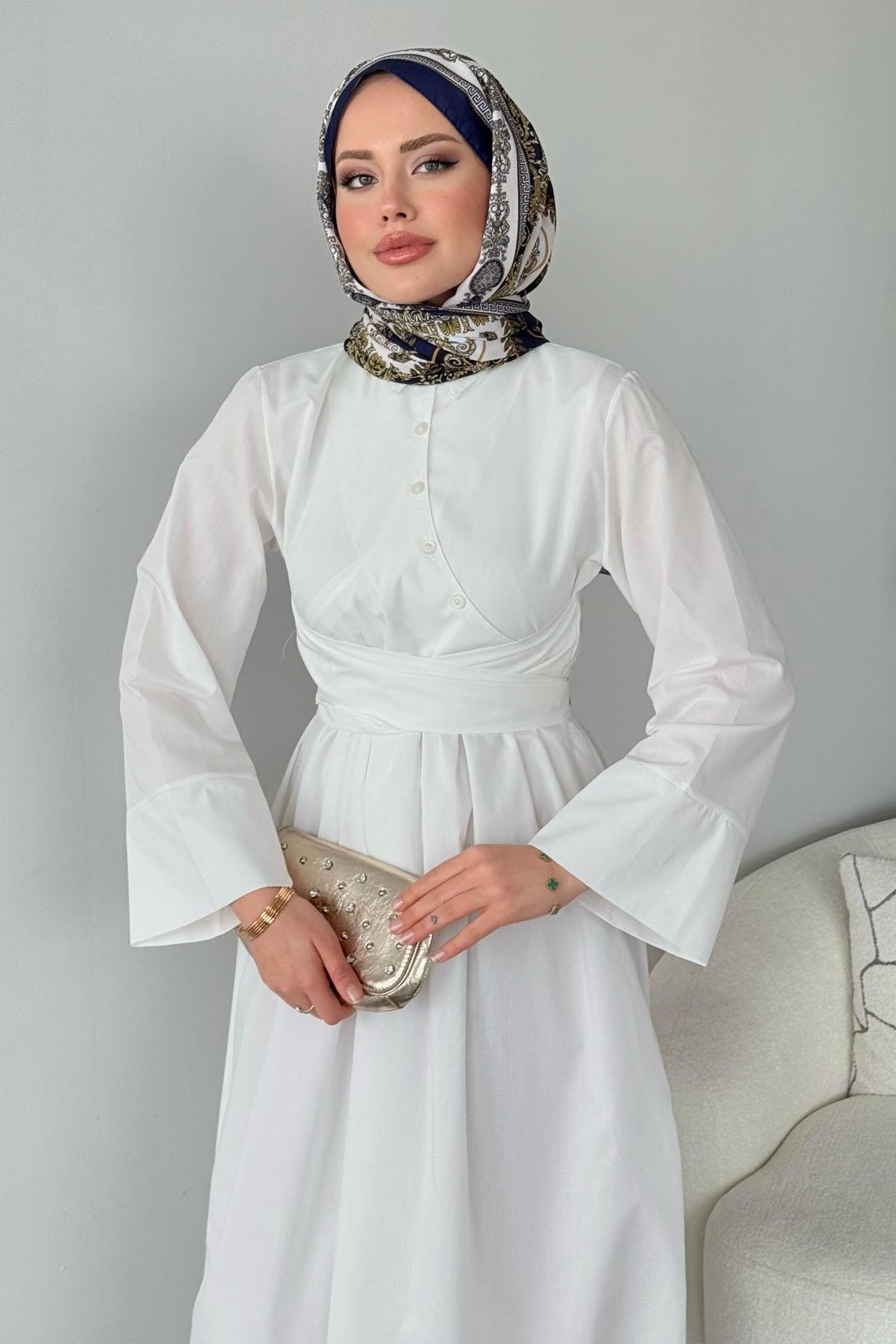 Pamela Elbise Beyaz, Fiyatları Pamela Elbise Beyaz- Haza Moda