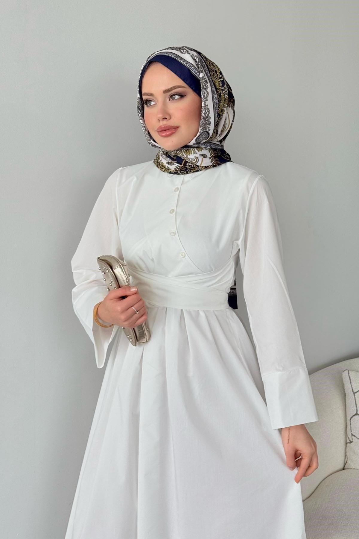 Pamela Elbise Beyaz, Fiyatları Pamela Elbise Beyaz- Haza Moda