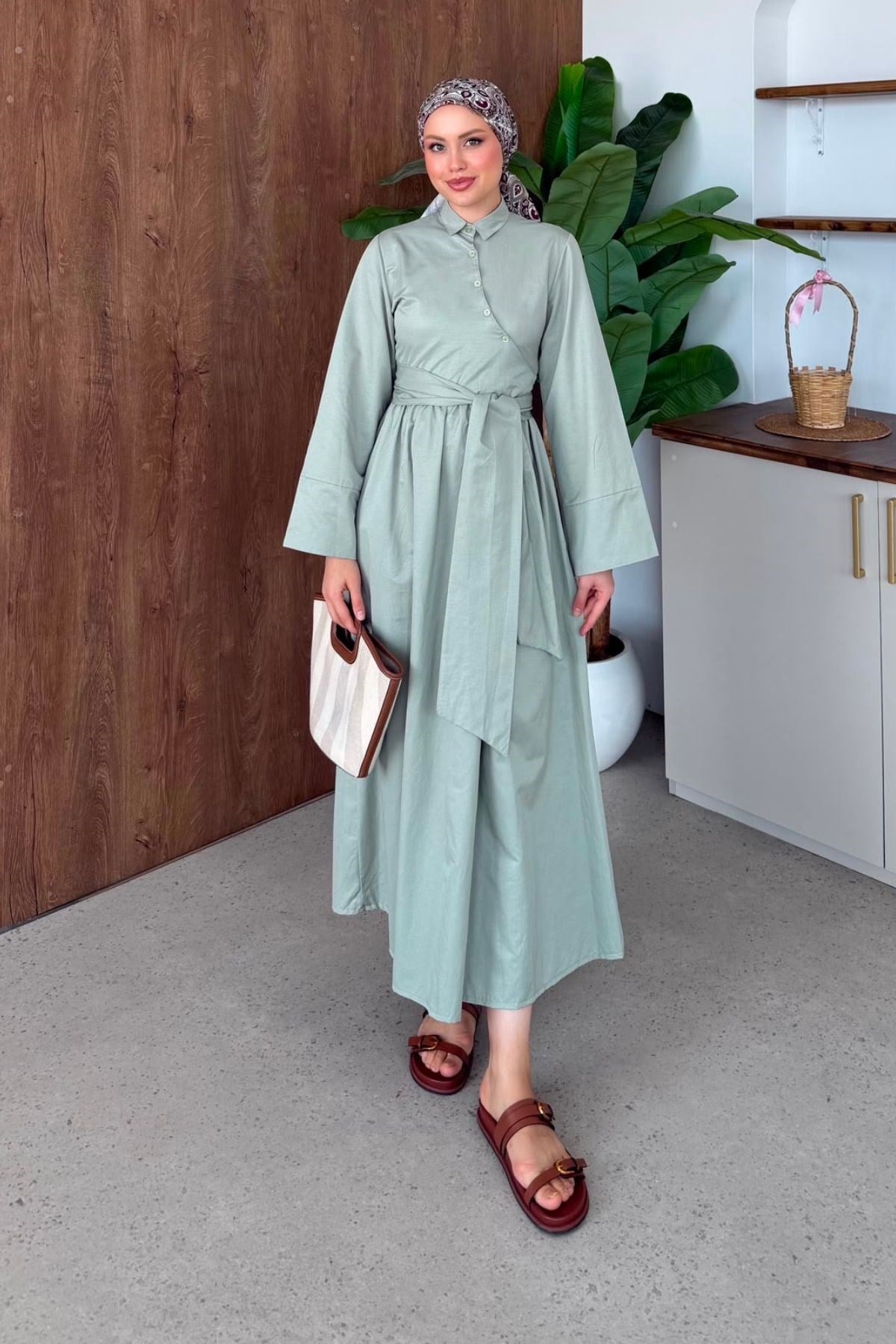 Pamela Elbise Mint, Fiyatları Pamela Elbise Mint - Haza Moda