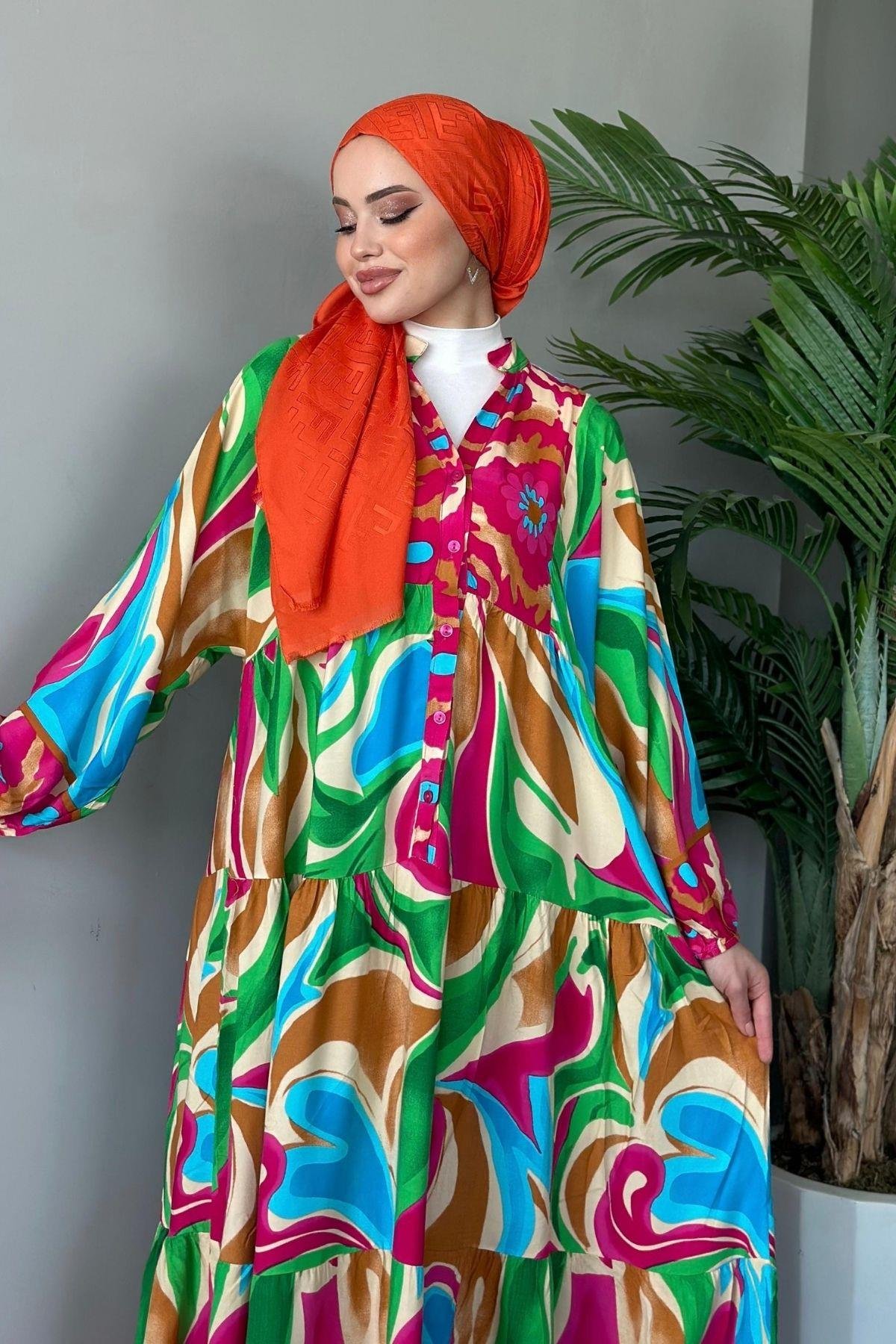 Pamuk Viskon Elbise Pembe, Fiyatları 