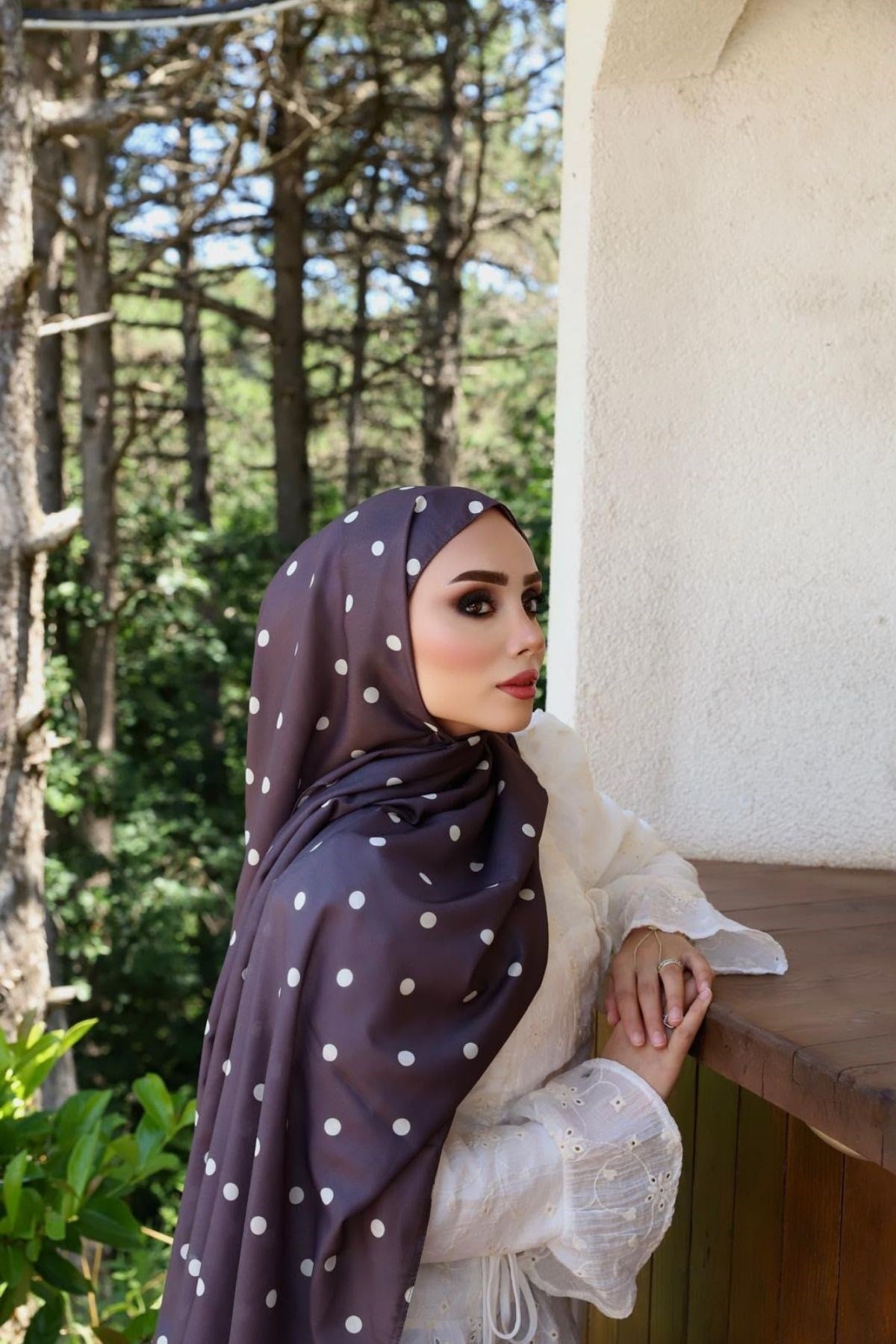 Pamuklu Puantiyeli Şal Acı Kahve, Fiyatları Pamuklu Puantiyeli Şal Acı kahve | Haza Moda