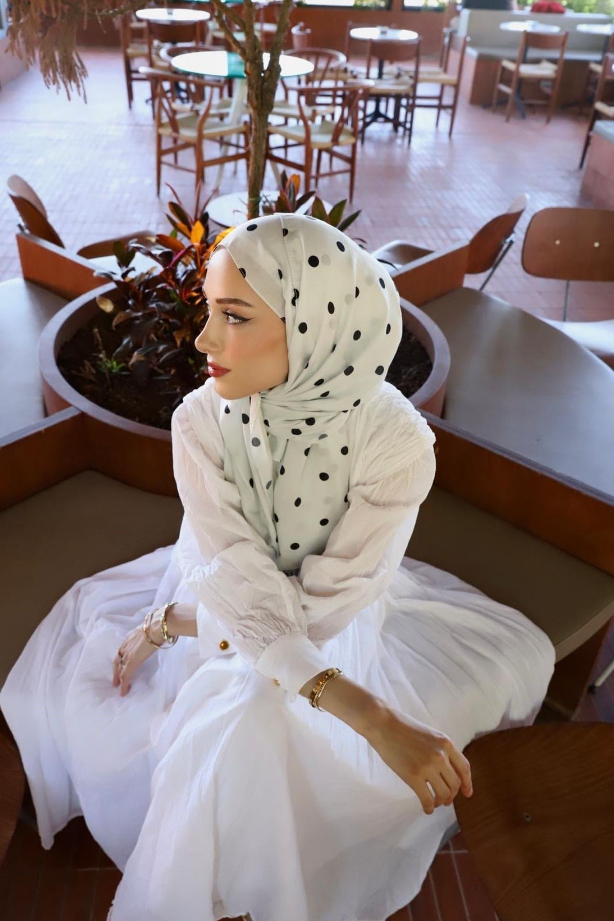 Pamuklu Puantiyeli Şal Beyaz , Fiyatları Pamuklu Puantiyeli Şal Beyaz | Haza Moda