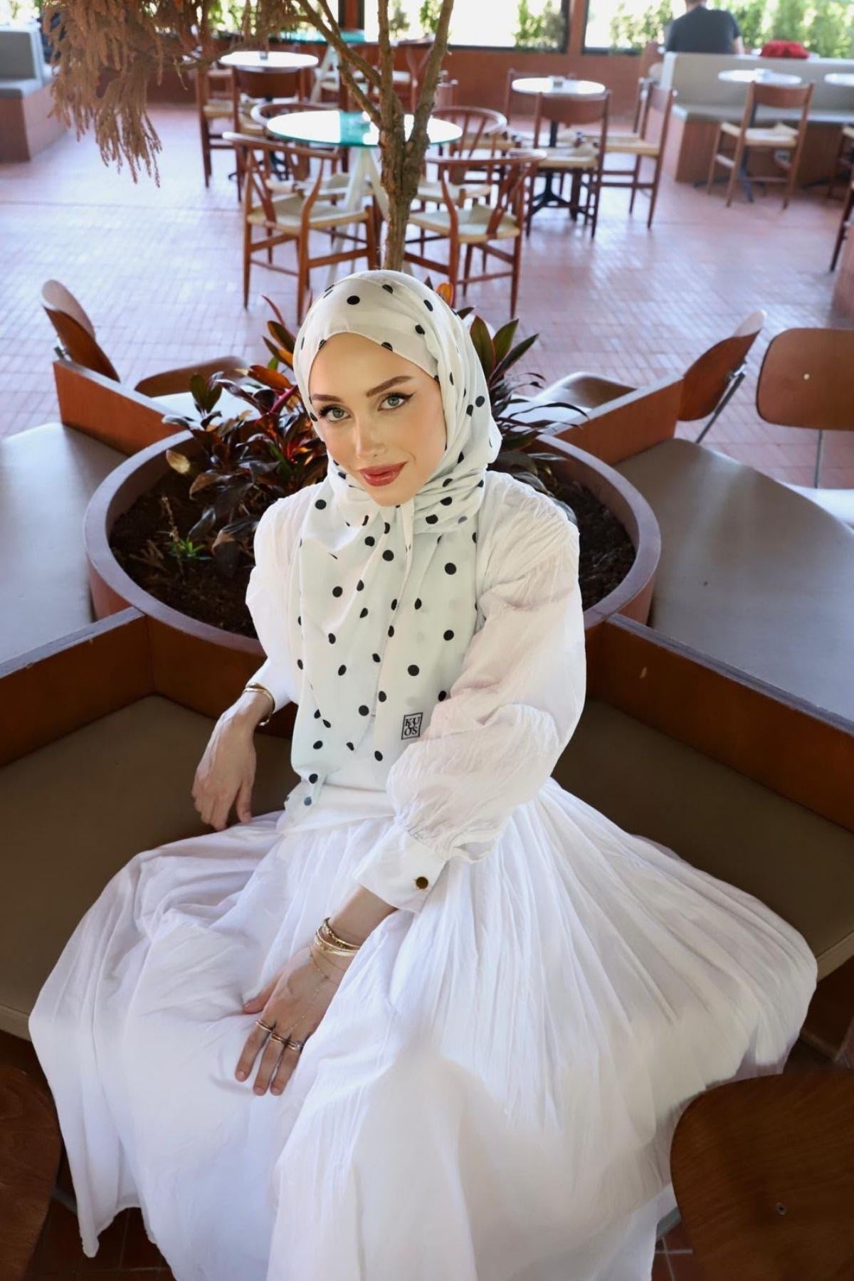 Pamuklu Puantiyeli Şal Beyaz , Fiyatları Pamuklu Puantiyeli Şal Beyaz | Haza Moda
