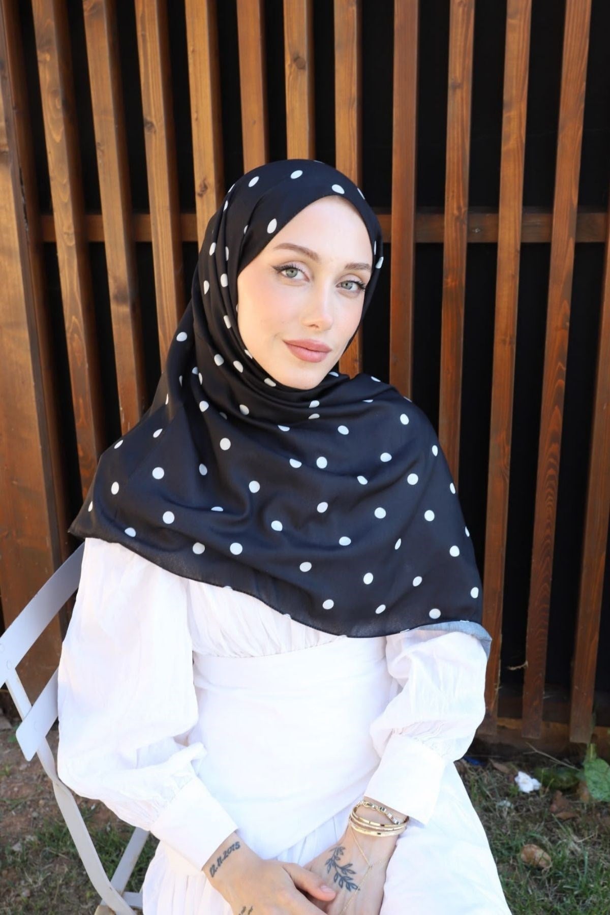 Pamuklu Puantiyeli Şal Siyah, Fiyatları Pamuklu Puantiyeli Şal Siyah| Haza Moda