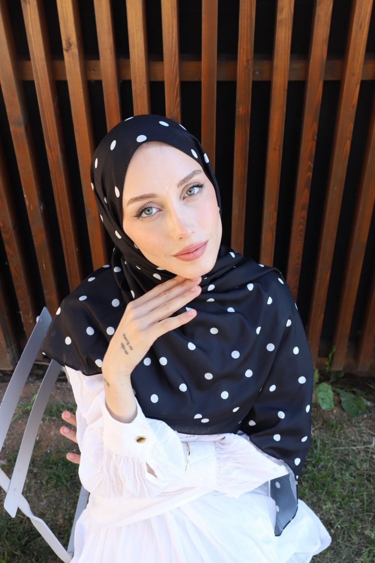 Pamuklu Puantiyeli Şal Siyah, Fiyatları Pamuklu Puantiyeli Şal Siyah| Haza Moda