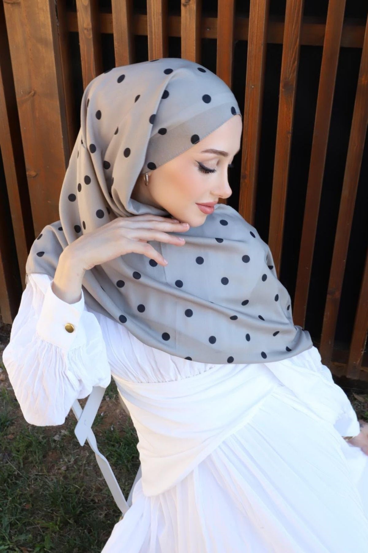Pamuklu Puantiyeli Şal Vizon , Fiyatları Pamuklu Puantiyeli Şal Vizon | Haza Moda
