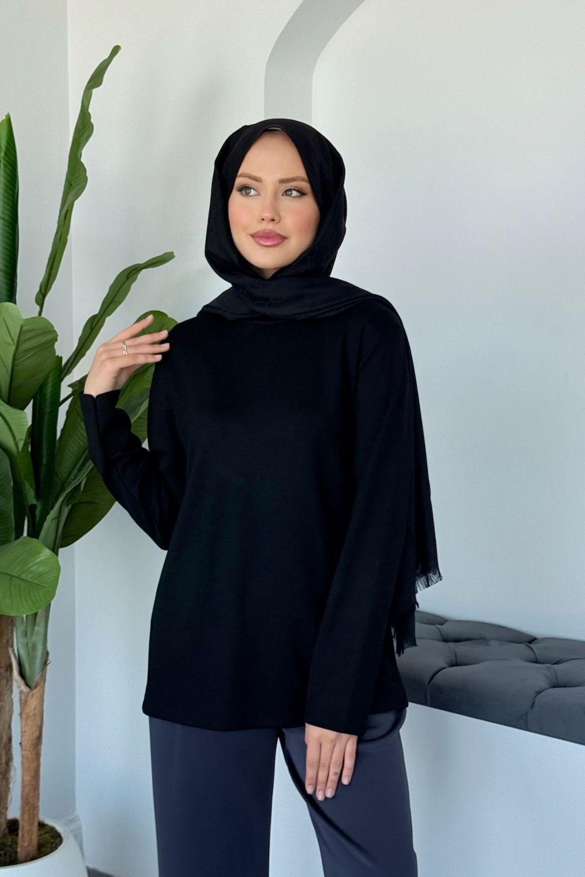 Pamuklu Uzun Kollu İçlik Siyah, Fiyatları Pamuklu Uzun Kollu İçlik Siyah-  Haza Moda 