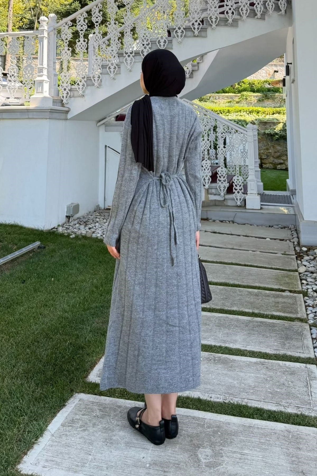 Panter Fitili Elbise Gri, Fiyatları Panter Fitili Elbise Gri| Haza Moda