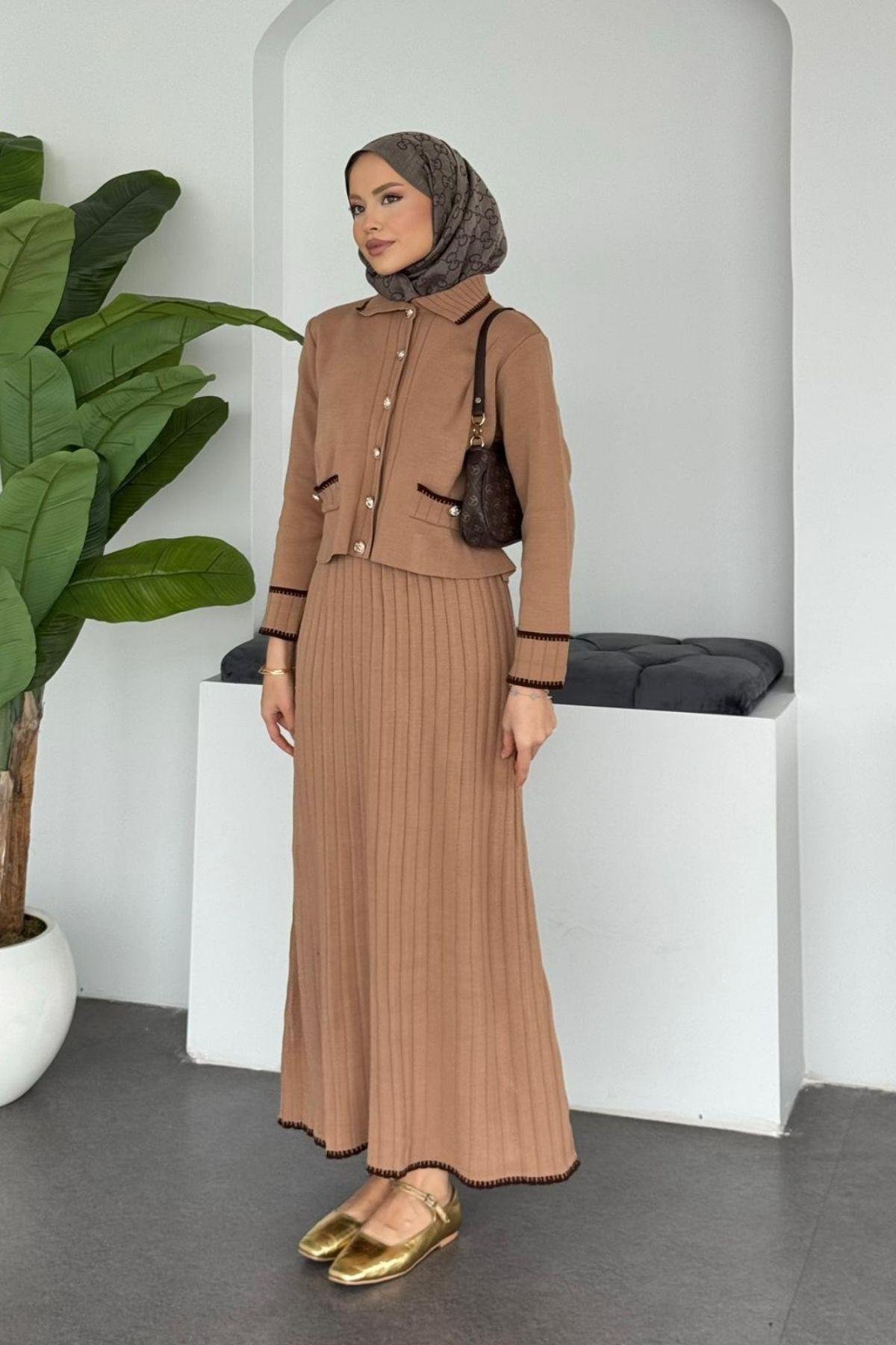 Pariss Etekli Triko Takım Camel, Fiyatları 