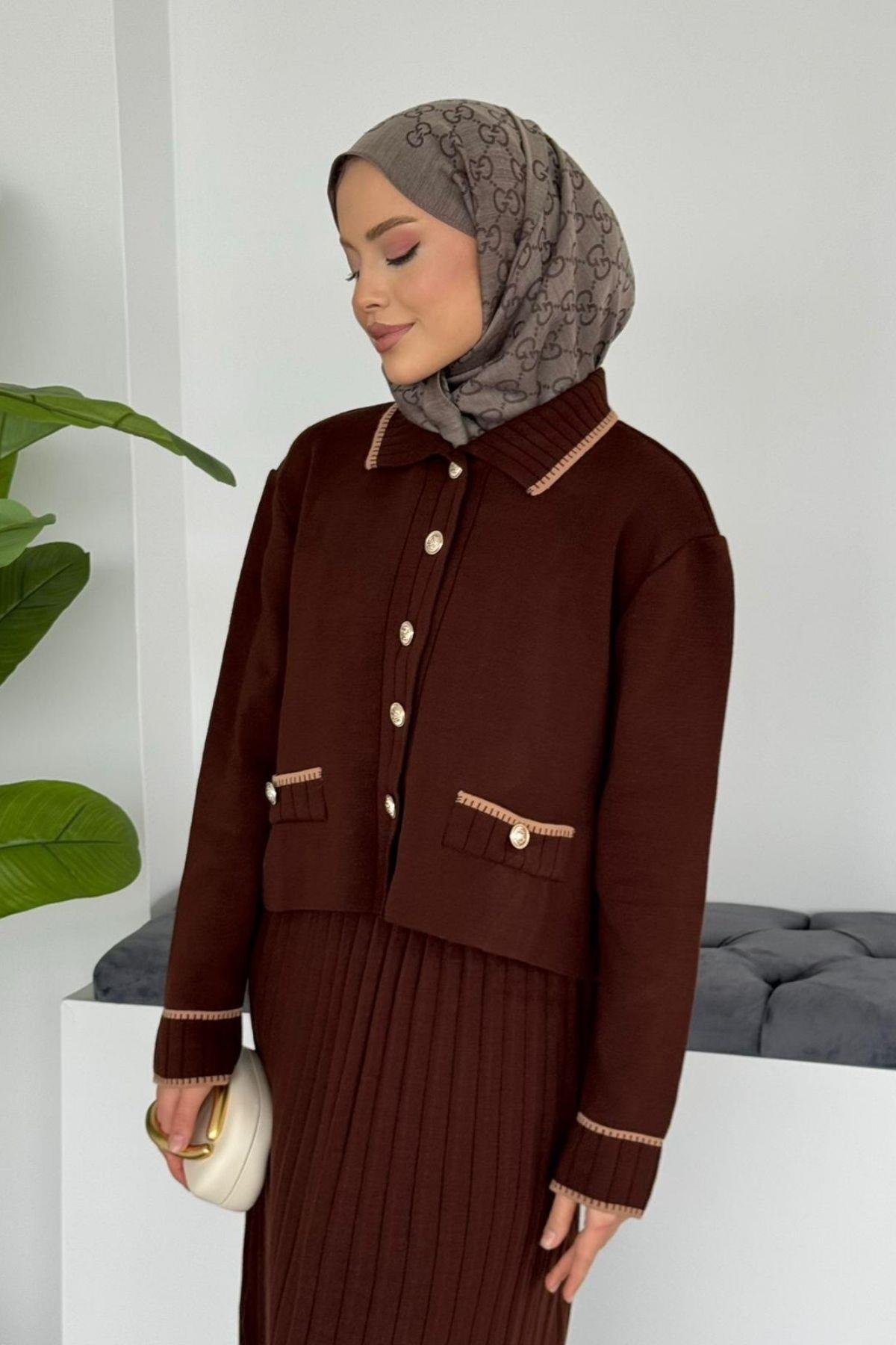 Pariss Etekli Triko Takım Kahve, Fiyatları 