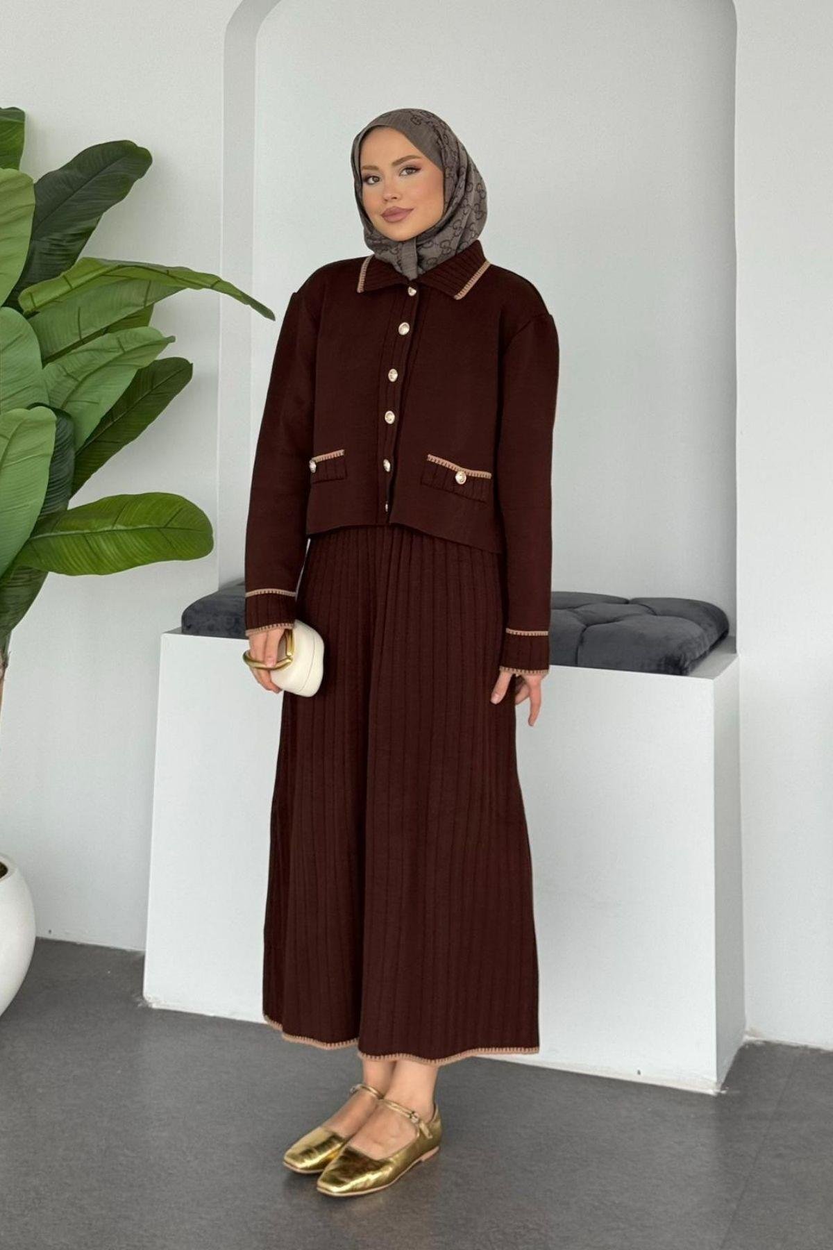 Pariss Etekli Triko Takım Kahve, Fiyatları 