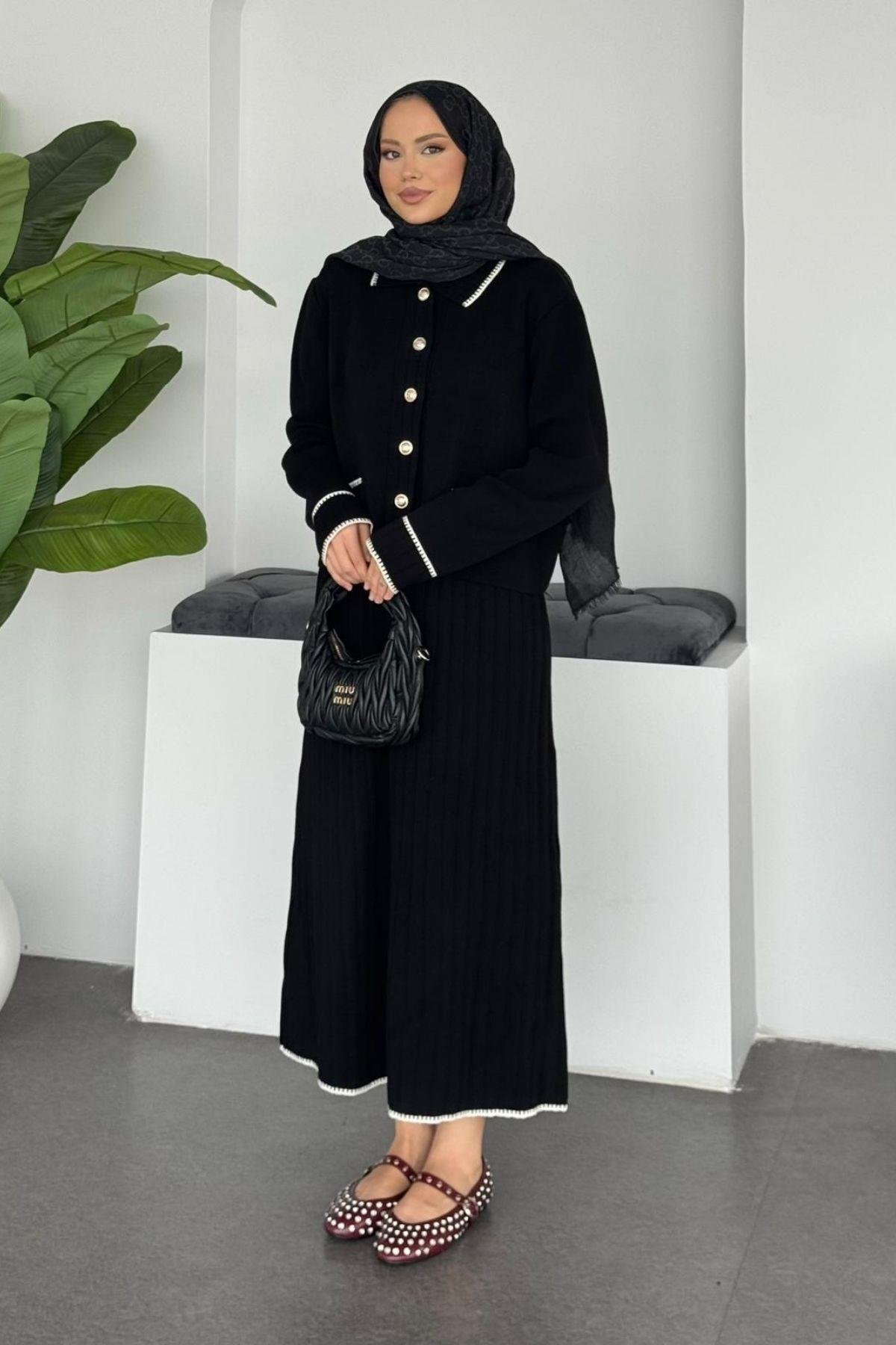 Pariss Etekli Triko Takım Siyah, Fiyatları 