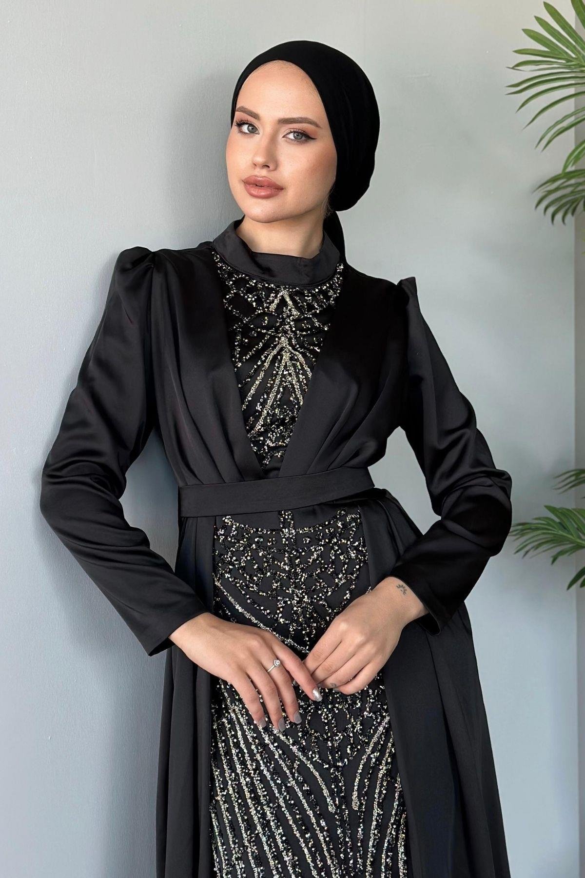 Pelerinli Abiye Siyah, Fiyatları 