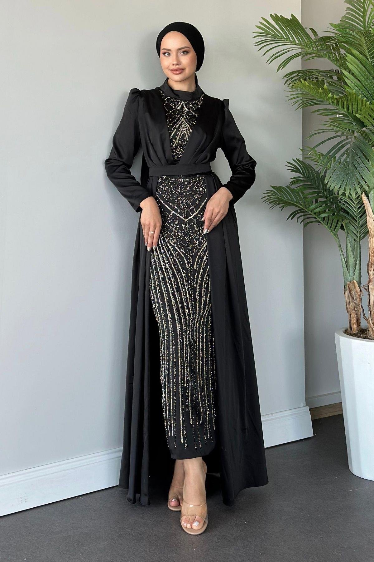 Pelerinli Abiye Siyah, Fiyatları 