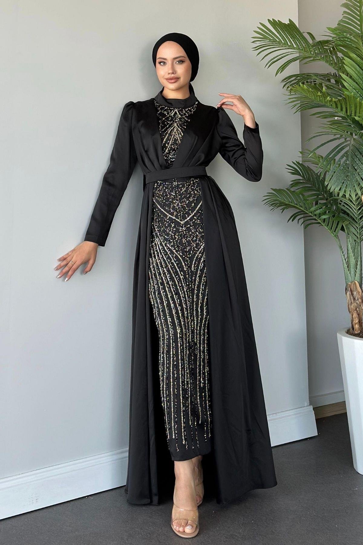 Pelerinli Abiye Siyah, Fiyatları 