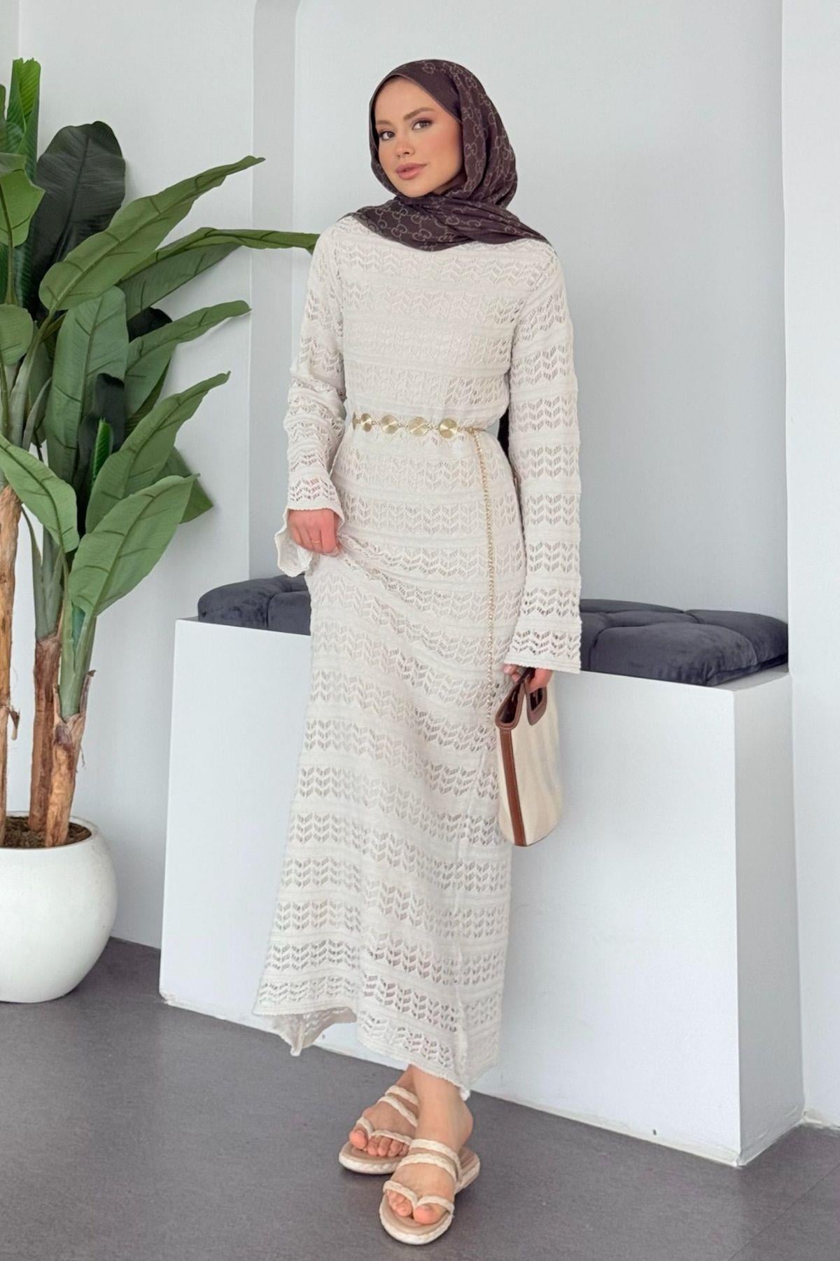 Peny Örme Elbise Krem, Fiyatları 