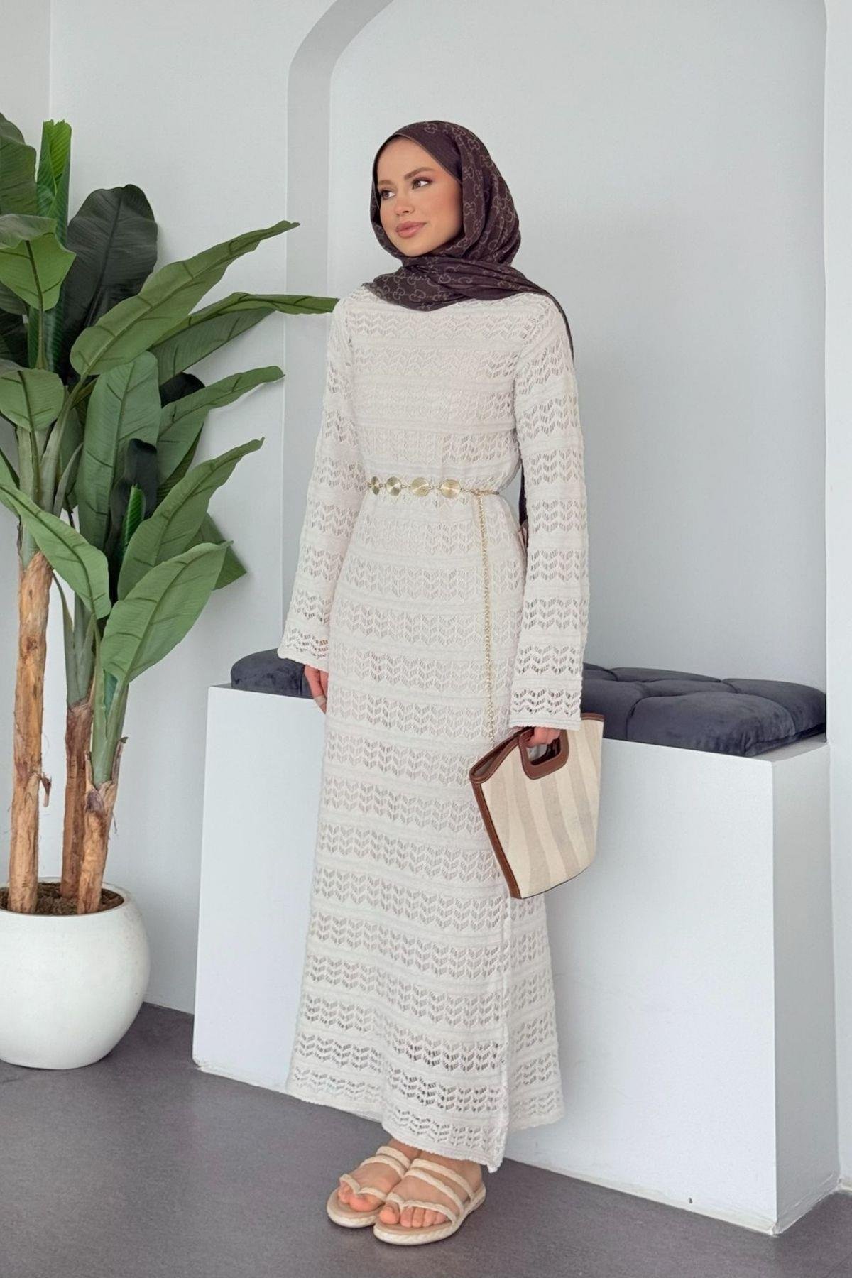 Peny Örme Elbise Krem, Fiyatları 