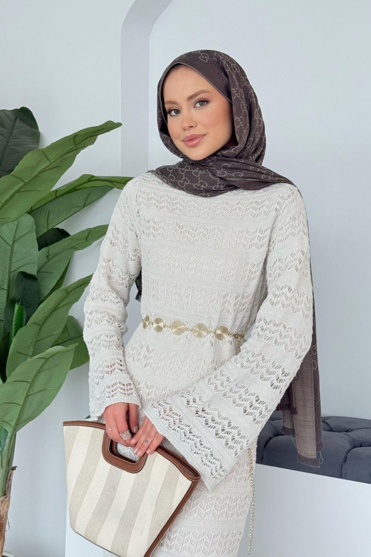 Peny Örme Elbise Krem, Fiyatları 