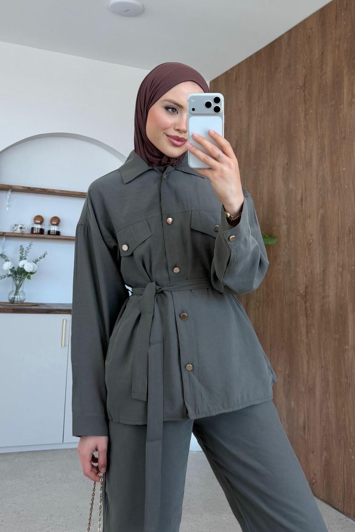 Peri Pantolonlu Modal Takım Haki, Fiyatları 