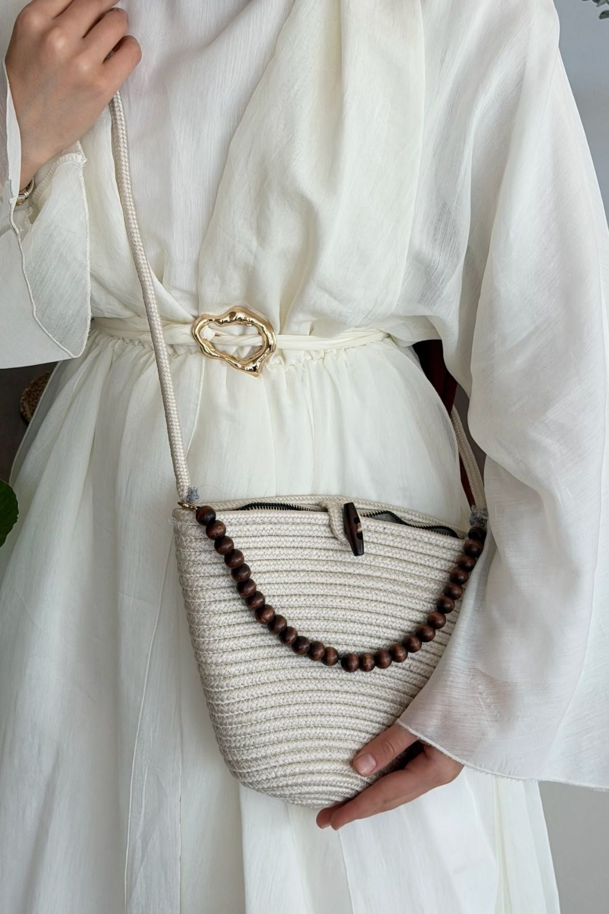 Piccolo Handmade Boncuk Dty Çanta Ekru, Fiyatları 
