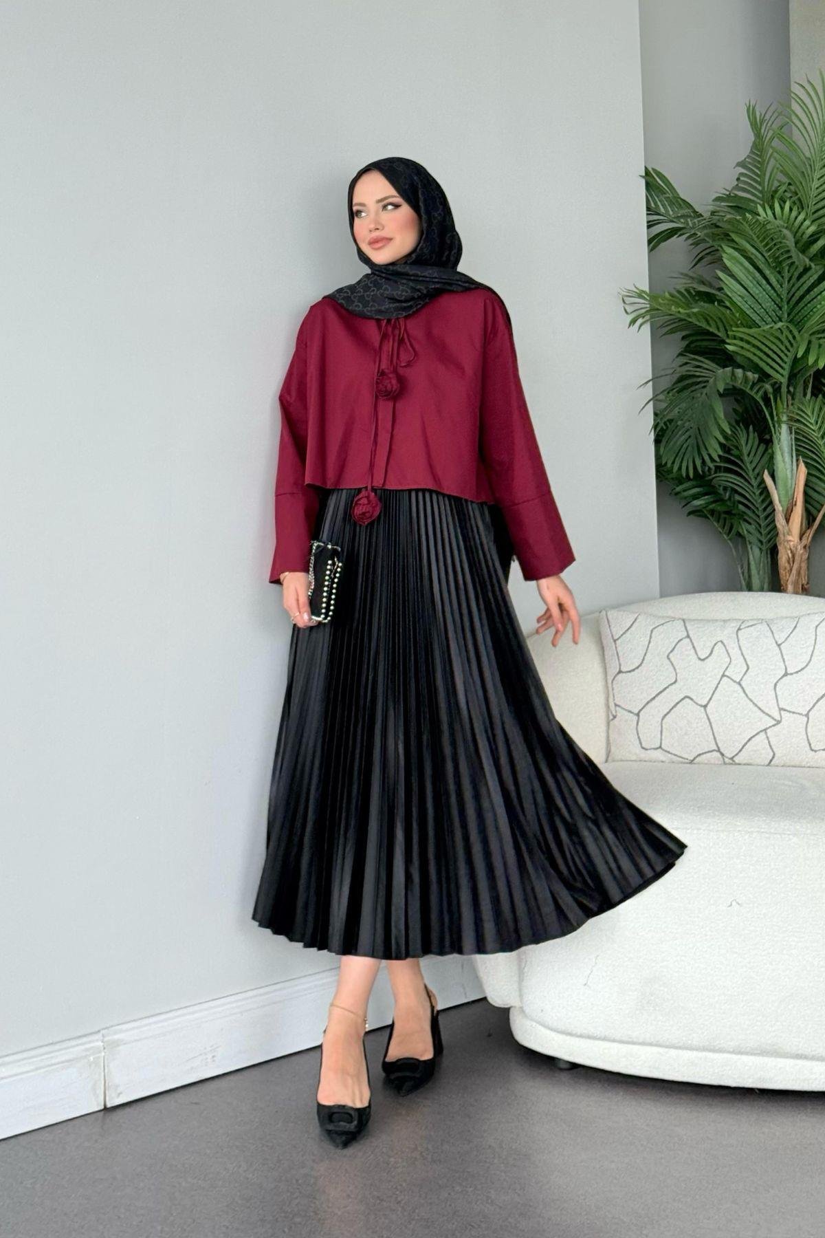 Piliseli Etek Siyah, Fiyatları Piliseli Etek Siyah - Haza Moda 