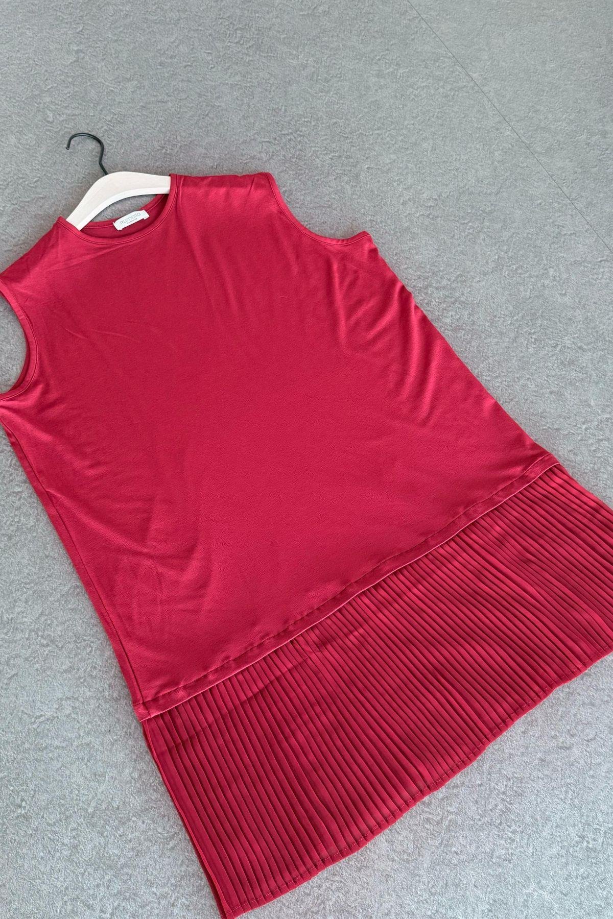 Piliseli İçlik Kırmızı, Fiyatları Piliseli İçlik Kırmızı -  Haza Moda 