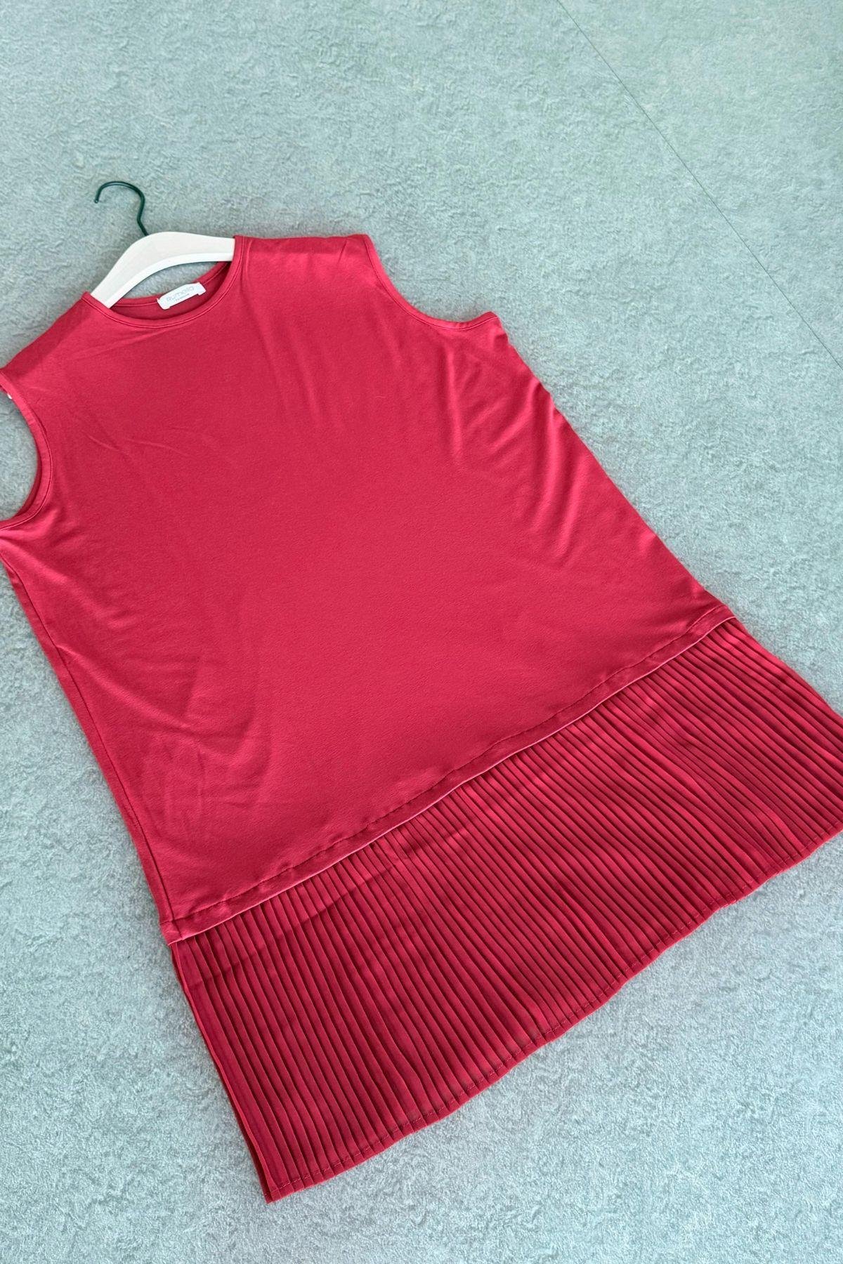 Piliseli İçlik Kırmızı, Fiyatları Piliseli İçlik Kırmızı -  Haza Moda 