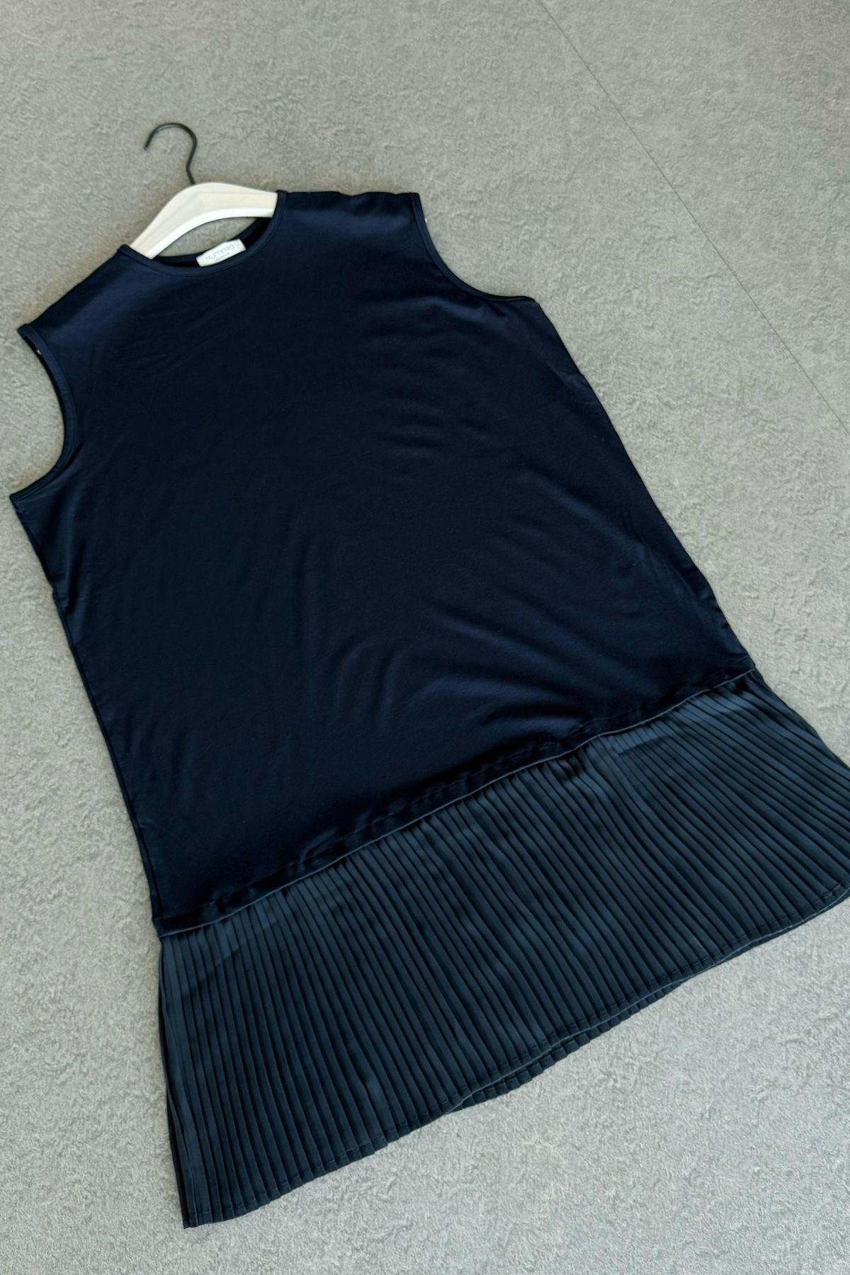 Piliseli İçlik Lacivert, Fiyatları Piliseli İçlik Lacivert -  Haza Moda 