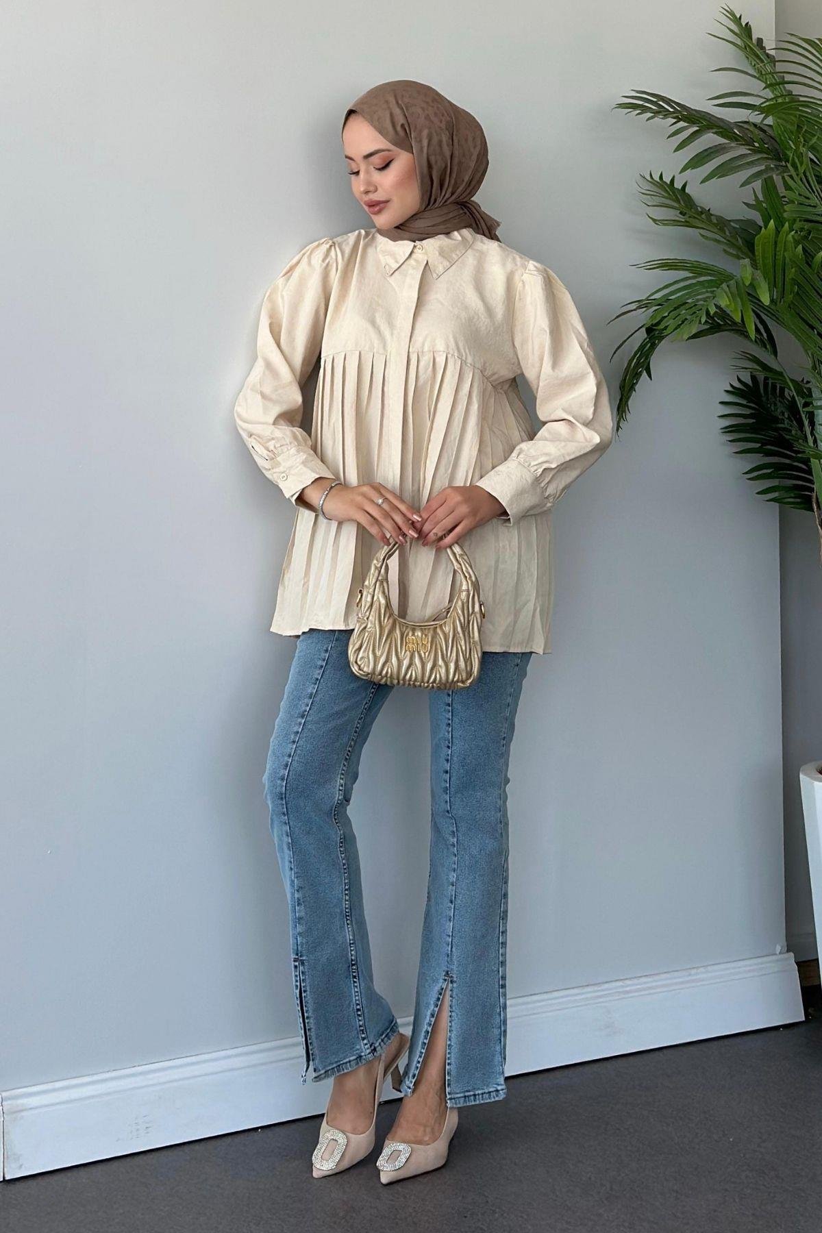 Pinterest Gömlek Krem, Fiyatları 