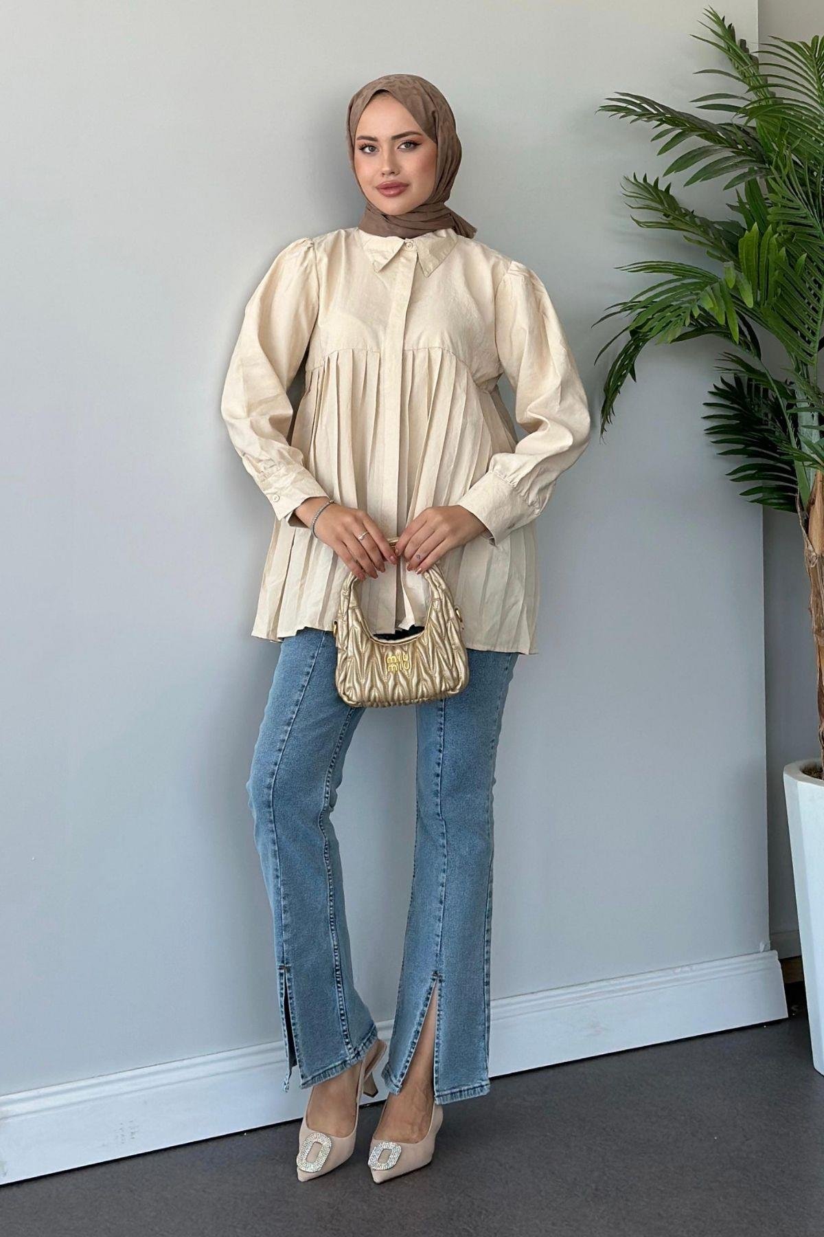 Pinterest Gömlek Krem, Fiyatları 