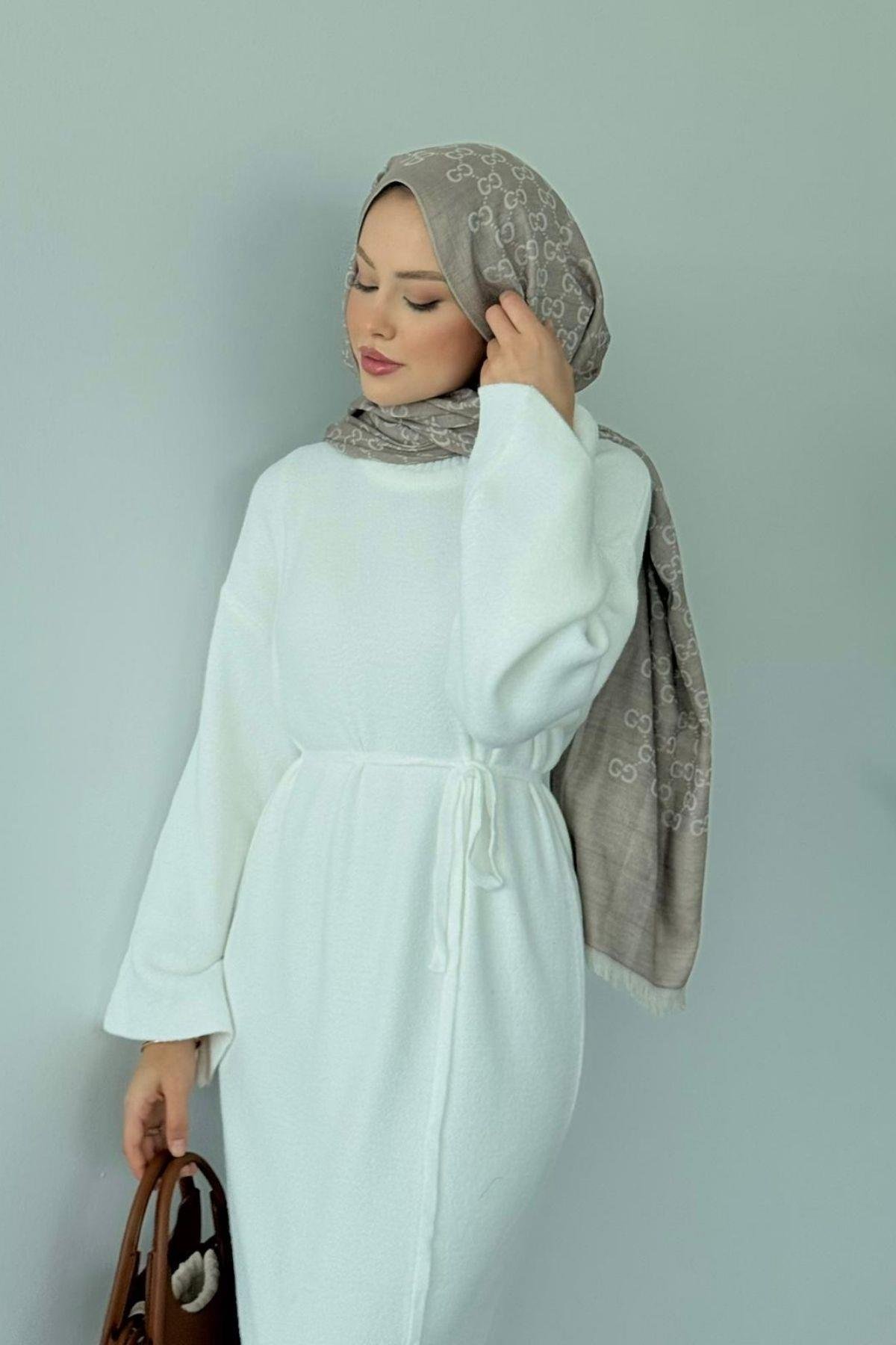 Pinterest Yumoş Elbise Beyaz, Fiyatları Pinterest Yumoş Elbise Beyaz- Haza Moda