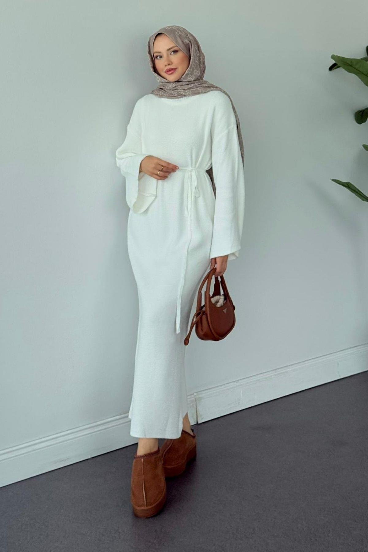 Pinterest Yumoş Elbise Beyaz, Fiyatları Pinterest Yumoş Elbise Beyaz- Haza Moda