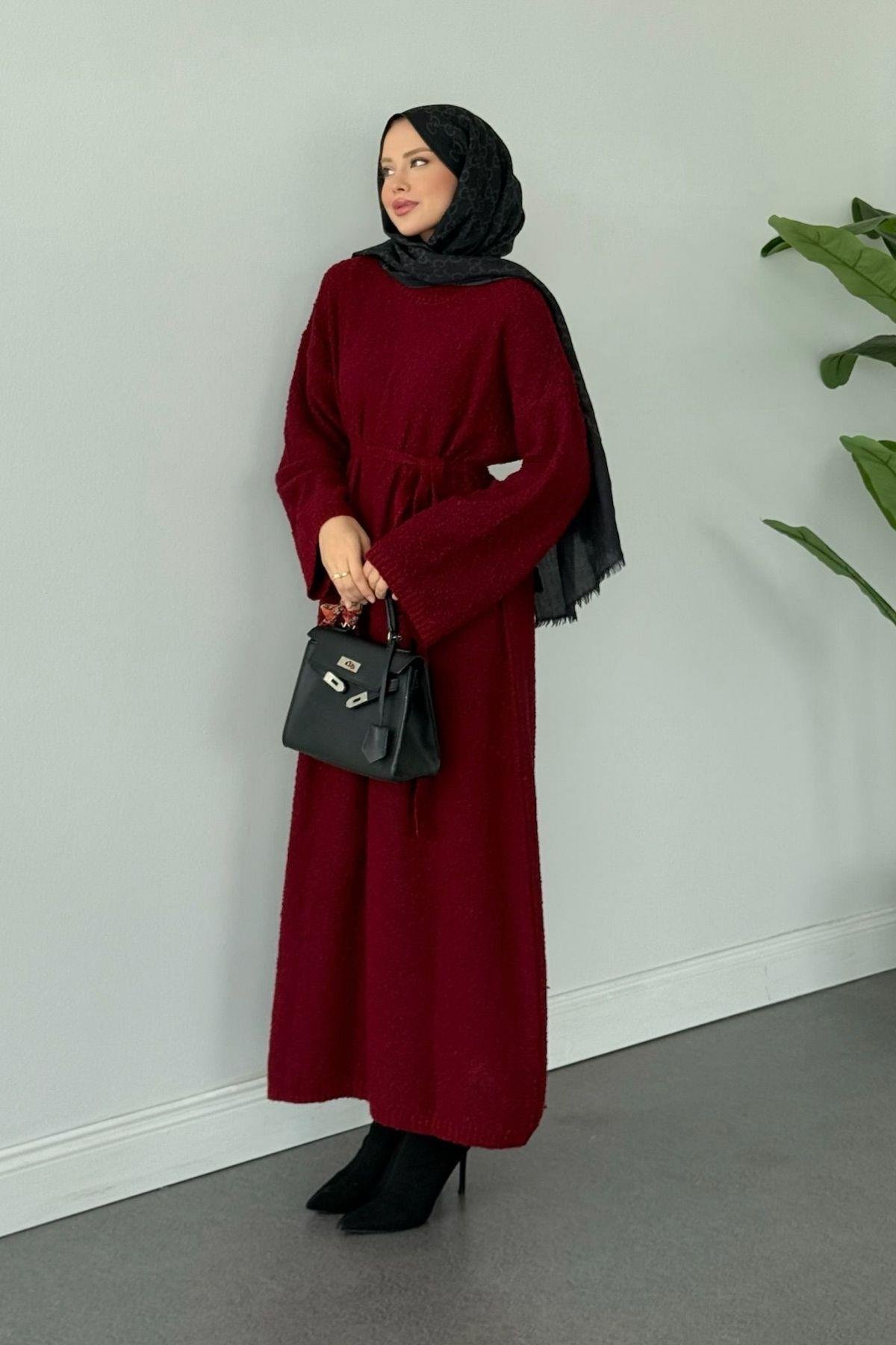 Pıt Pıt Triko Elbise Bordo, Fiyatları Pıt Pıt Triko Elbise Bordo - Haza Moda