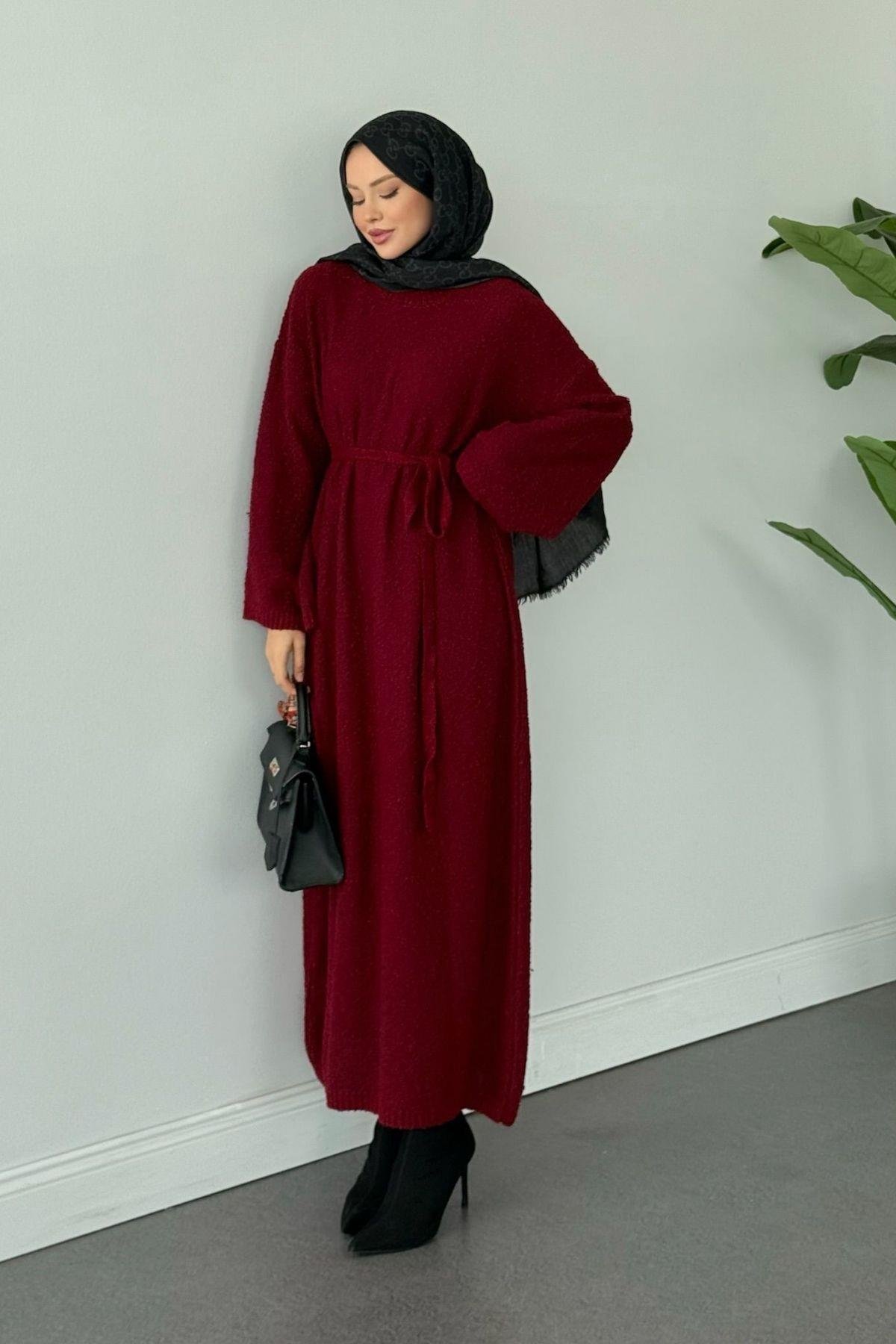 Pıt Pıt Triko Elbise Bordo, Fiyatları Pıt Pıt Triko Elbise Bordo - Haza Moda