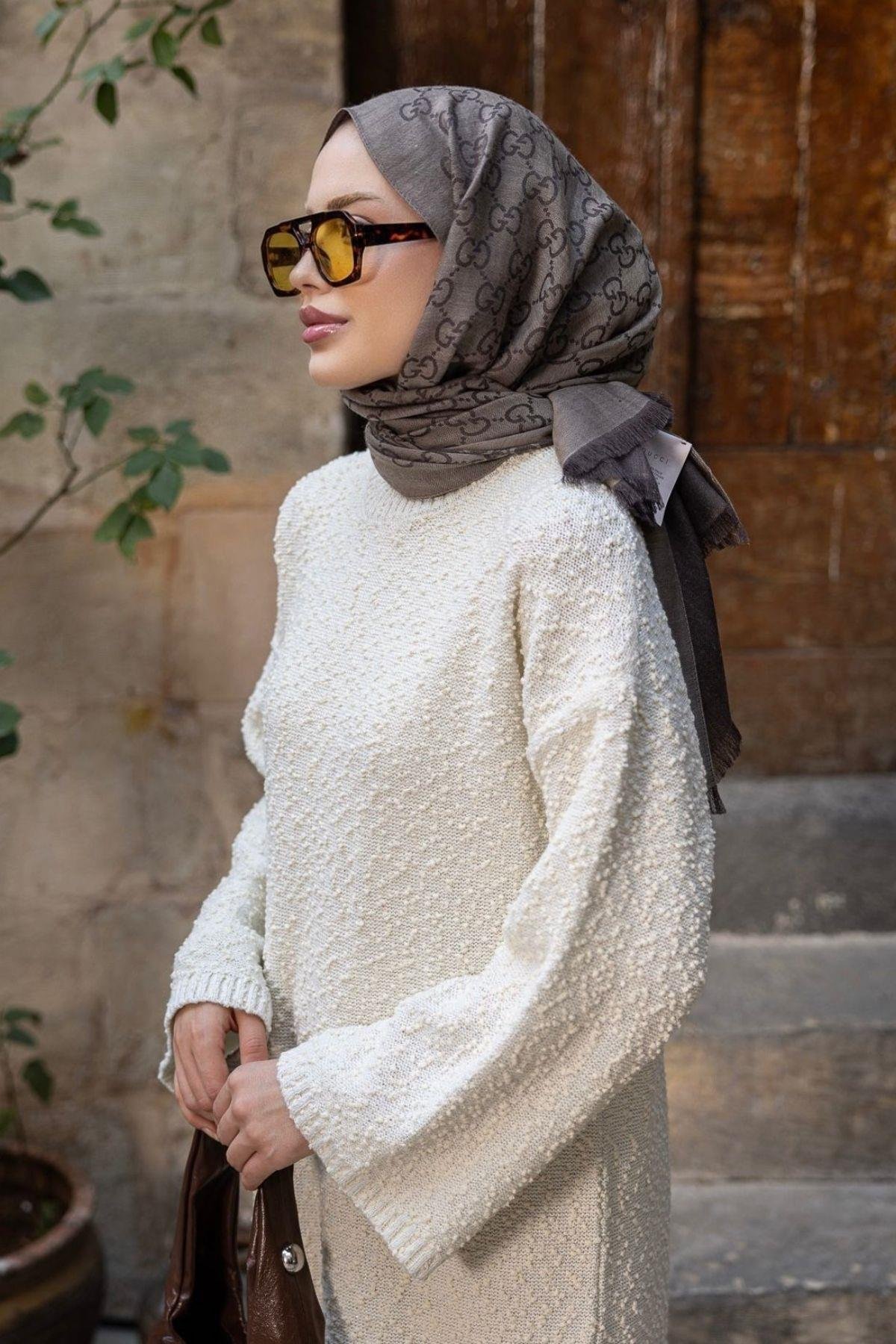 Pıt Pıt Triko Elbise Ekru, Fiyatları Pıt Pıt Triko Elbise Ekru- Haza Moda