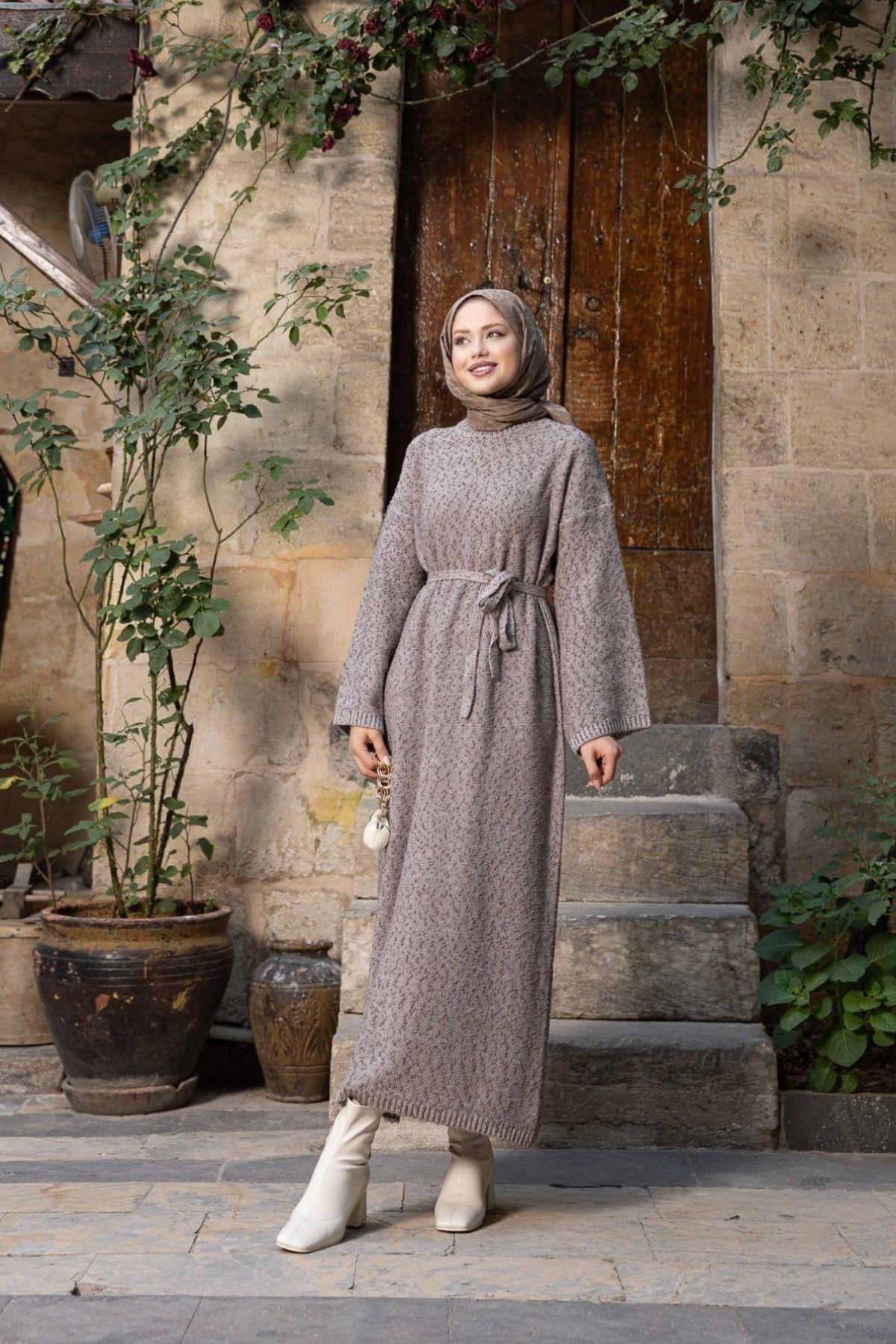 Pıt Pıt Triko Elbise Vizon, Fiyatları Pıt Pıt Triko Elbise Vizon- Haza Moda