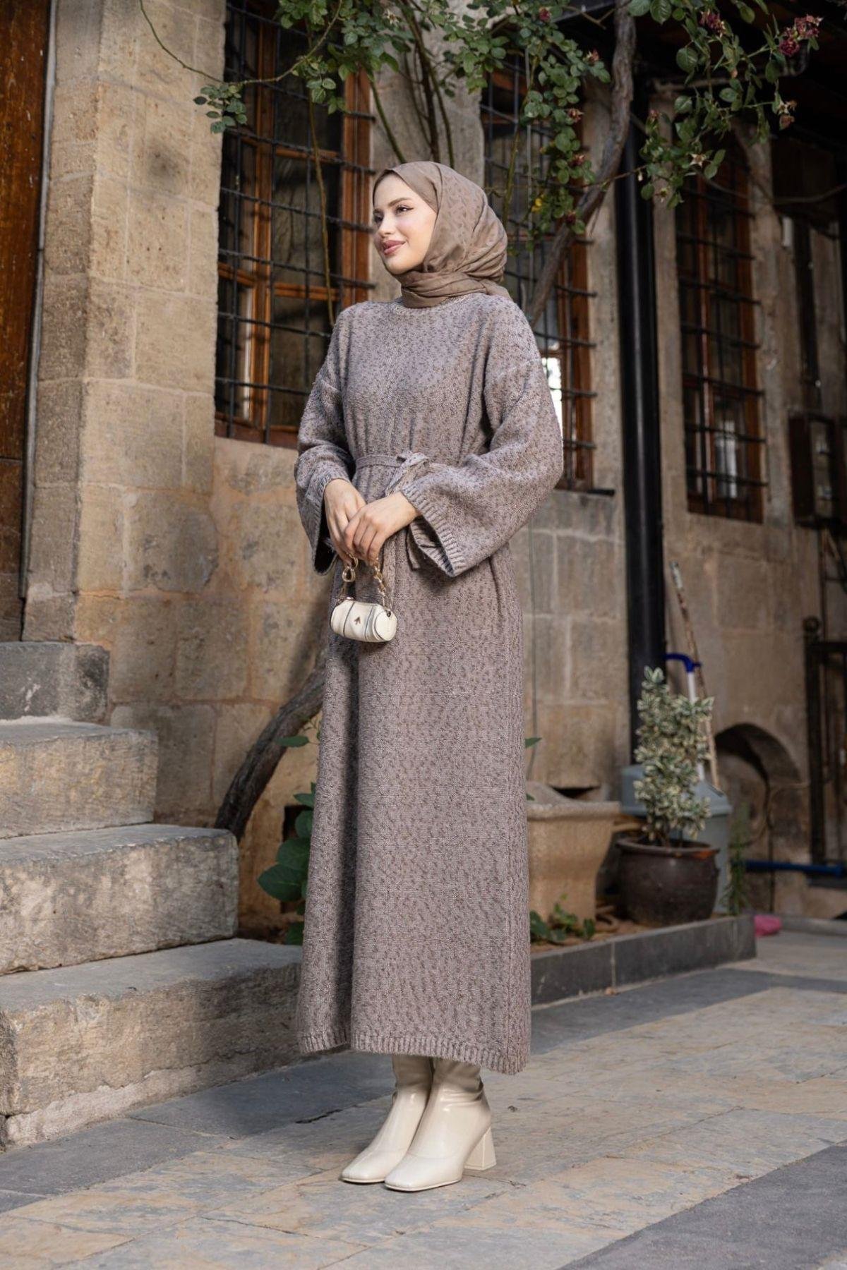 Pıt Pıt Triko Elbise Vizon, Fiyatları Pıt Pıt Triko Elbise Vizon- Haza Moda