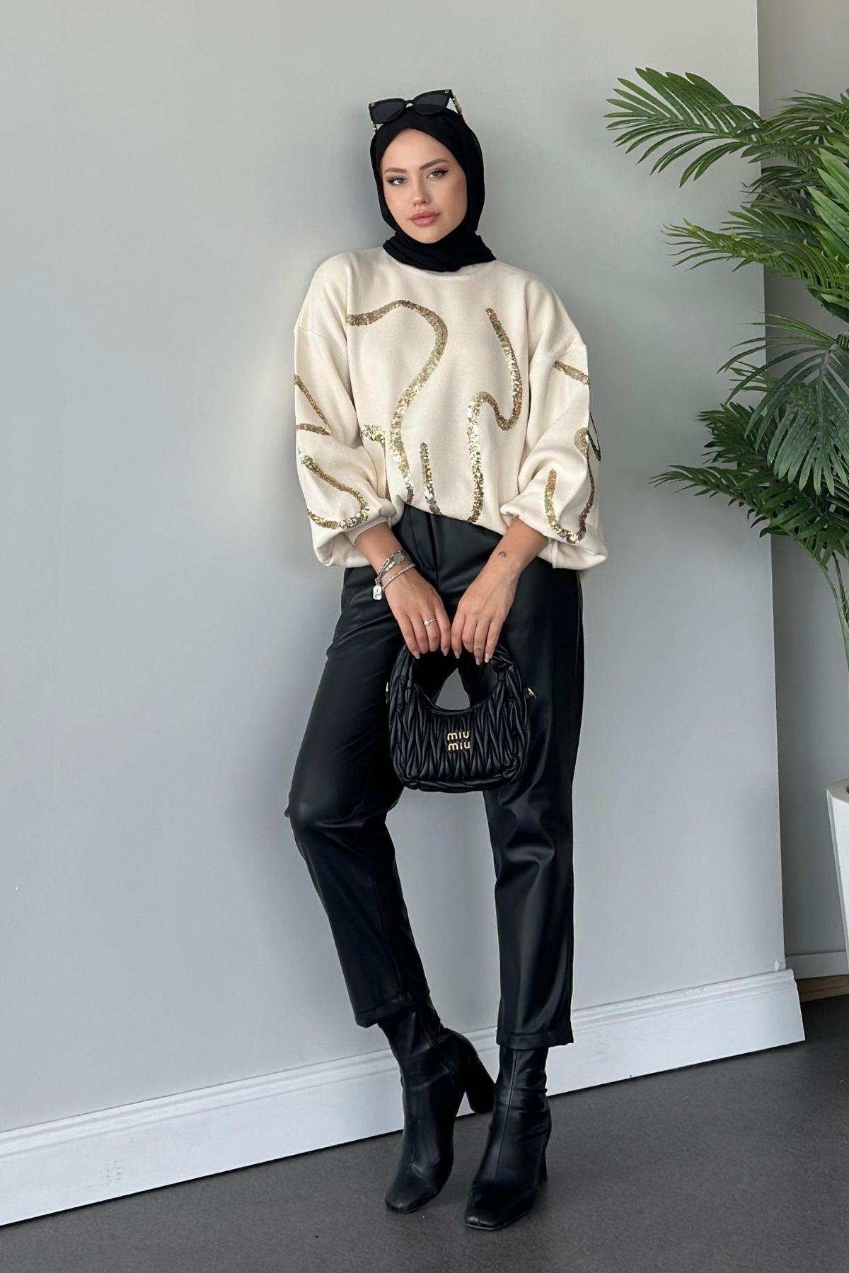 Pullu Triko Tunik Ekru, Fiyatları 