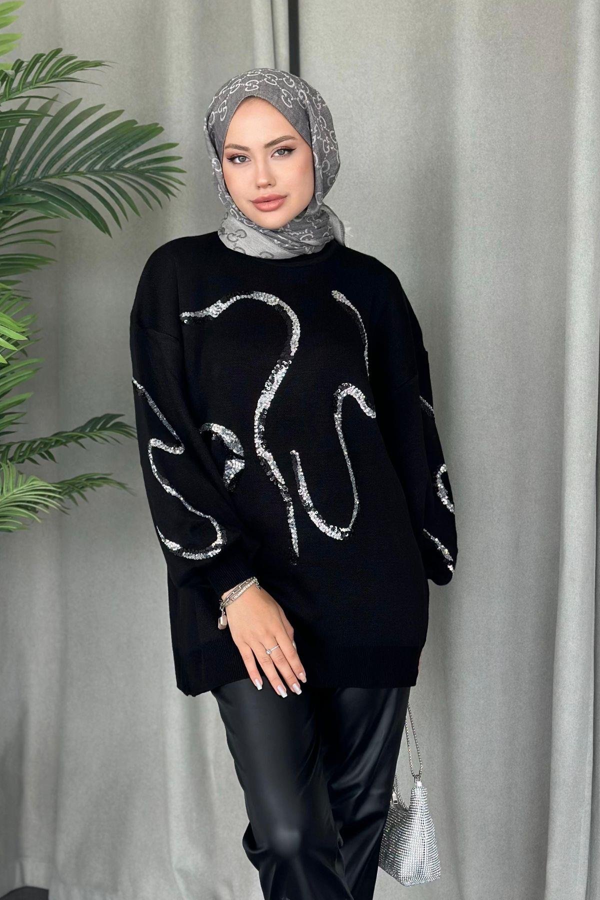 Pullu Triko Tunik Siyah, Fiyatları 