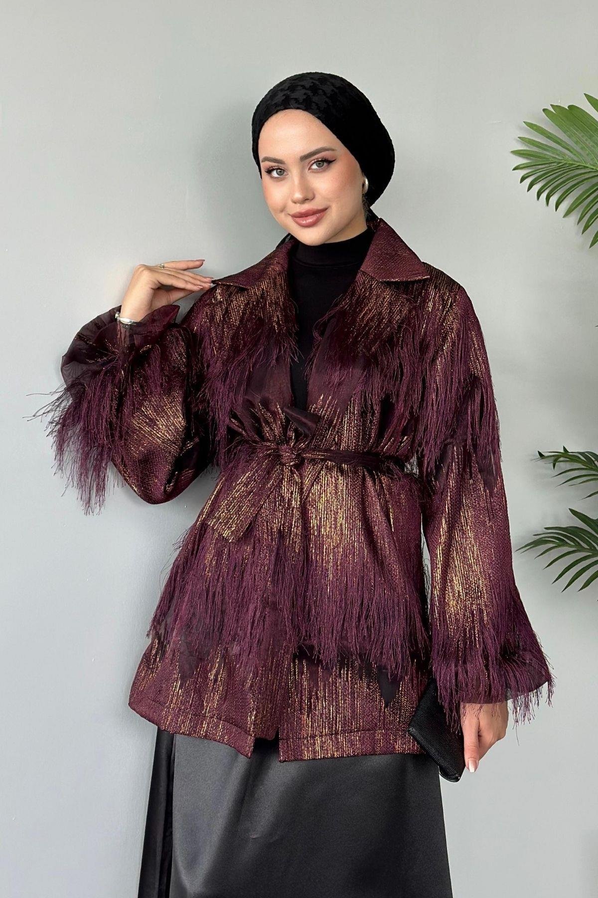 Püsküllü Tasarım Ceket Bordo, Fiyatları 