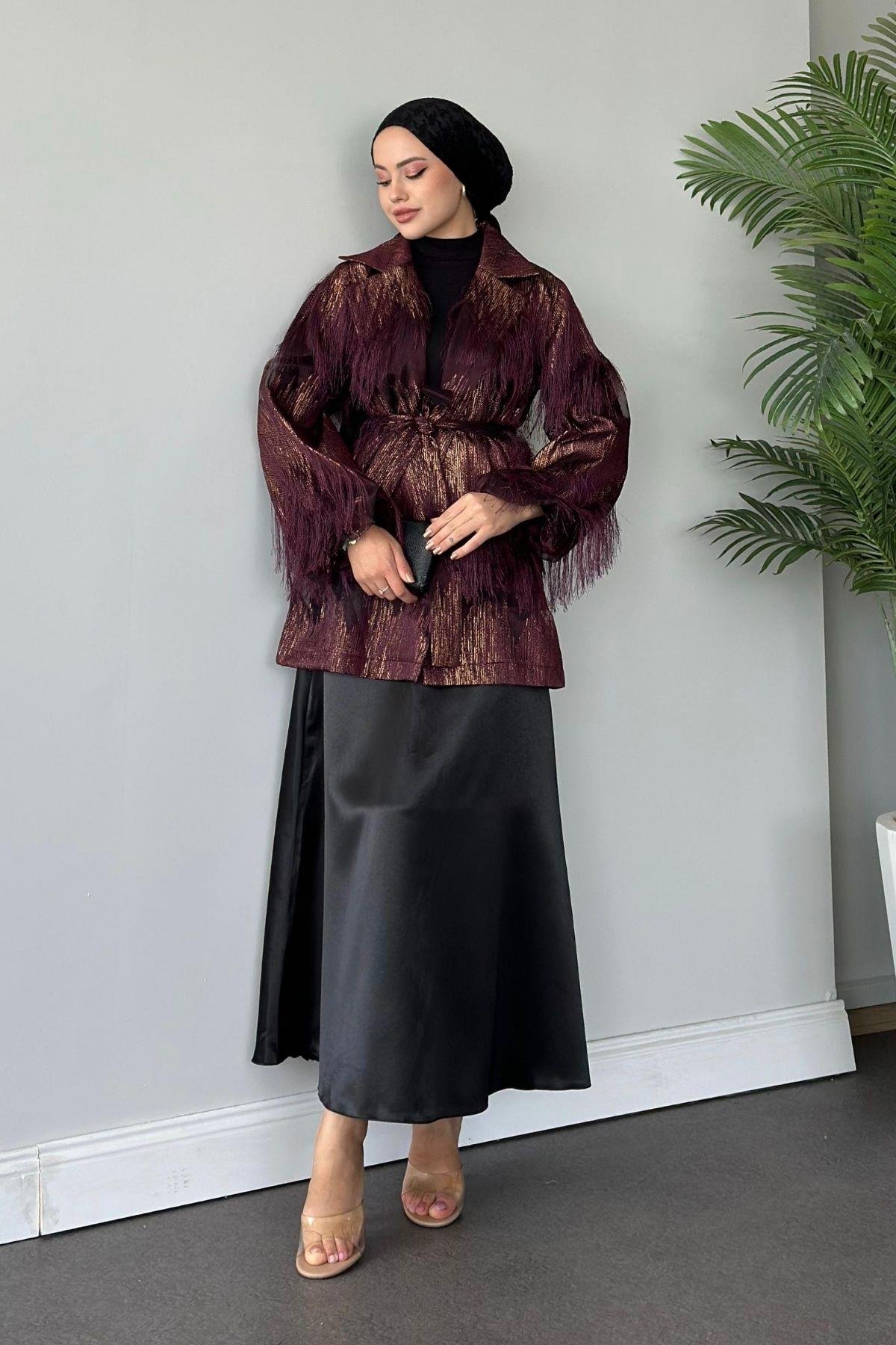 Püsküllü Tasarım Ceket Bordo, Fiyatları 