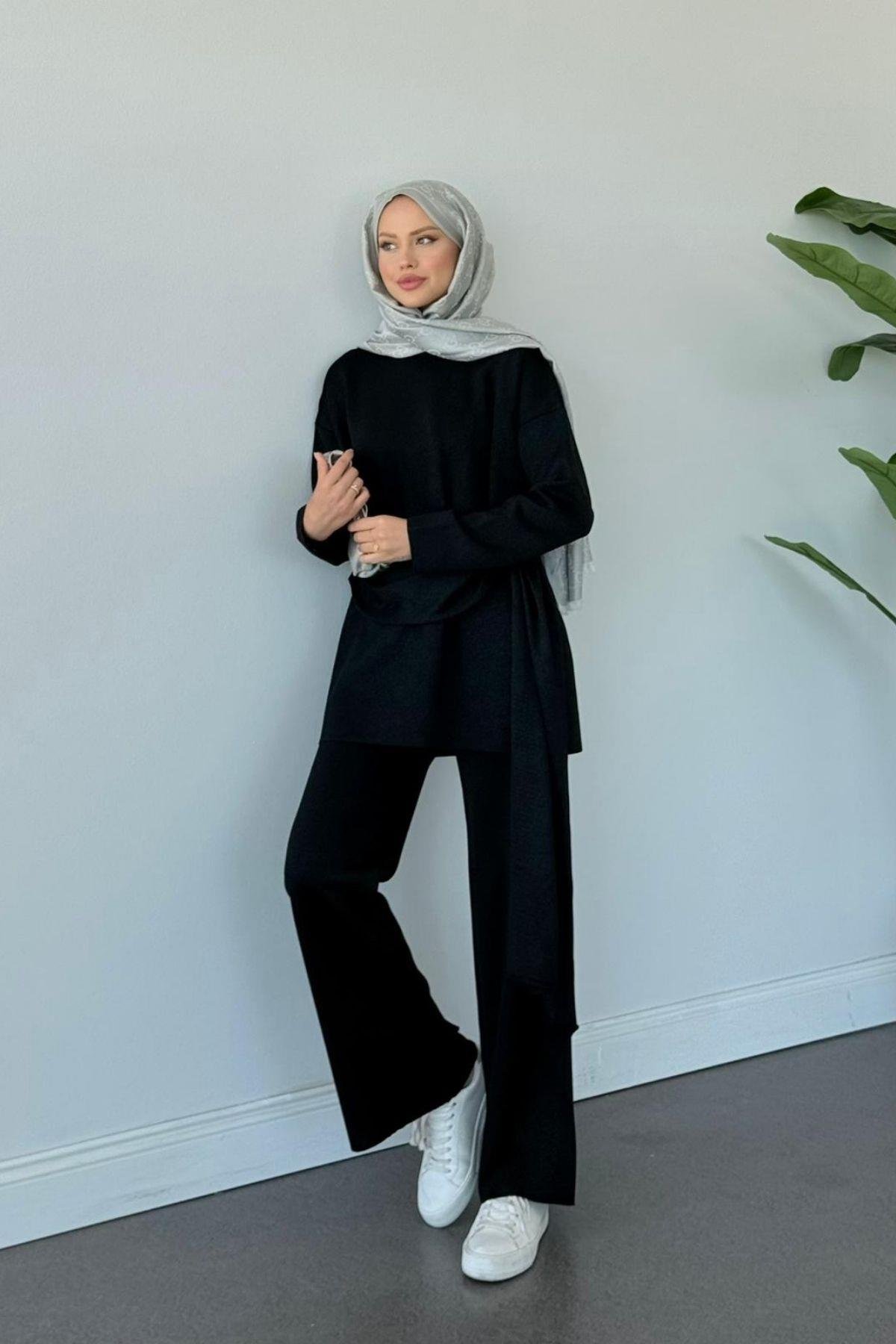 Quuen Şal Deytaylı Simli Takım Siyah, Fiyatları Quuen Şal Deytaylı Simli Takım Siyah- Haza Moda 