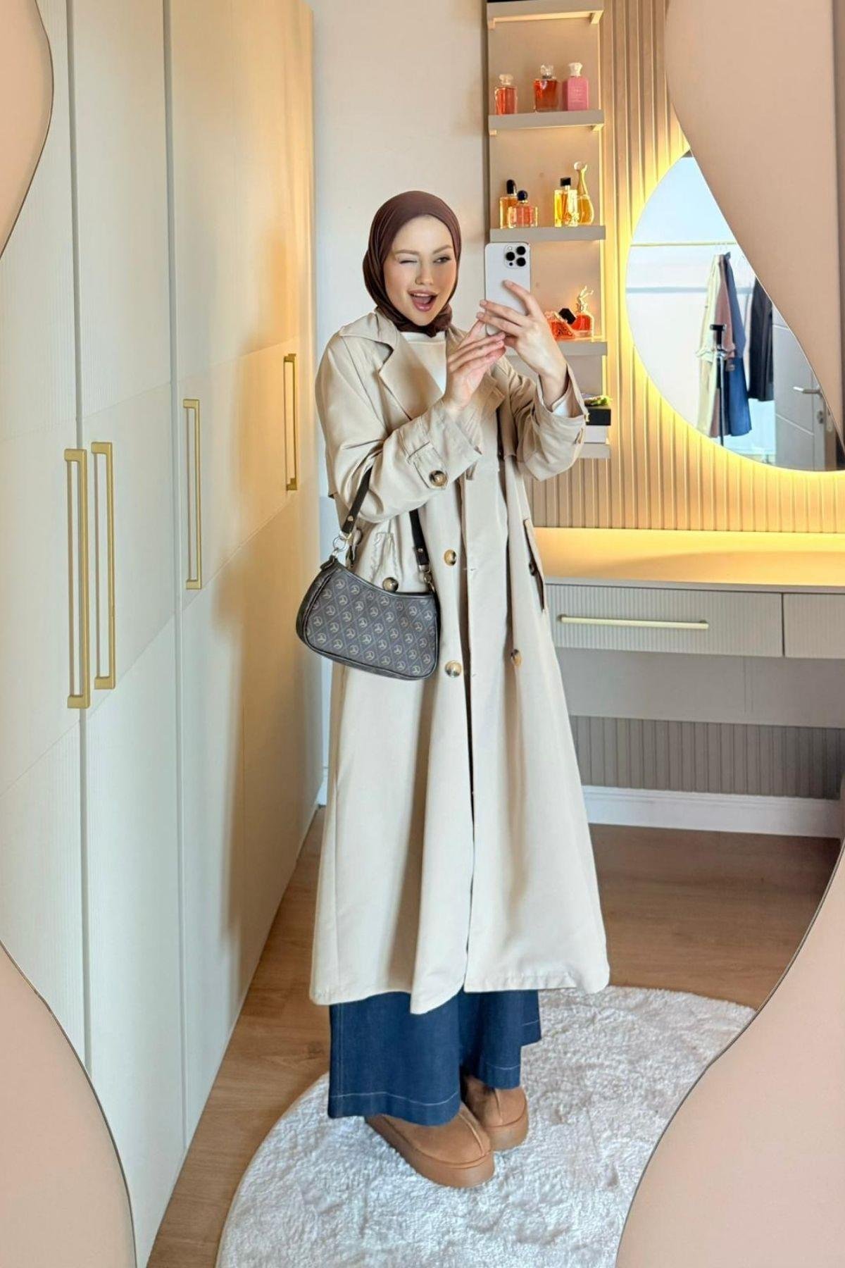 Quup Düğmeli Trenç Bej, Fiyatları 