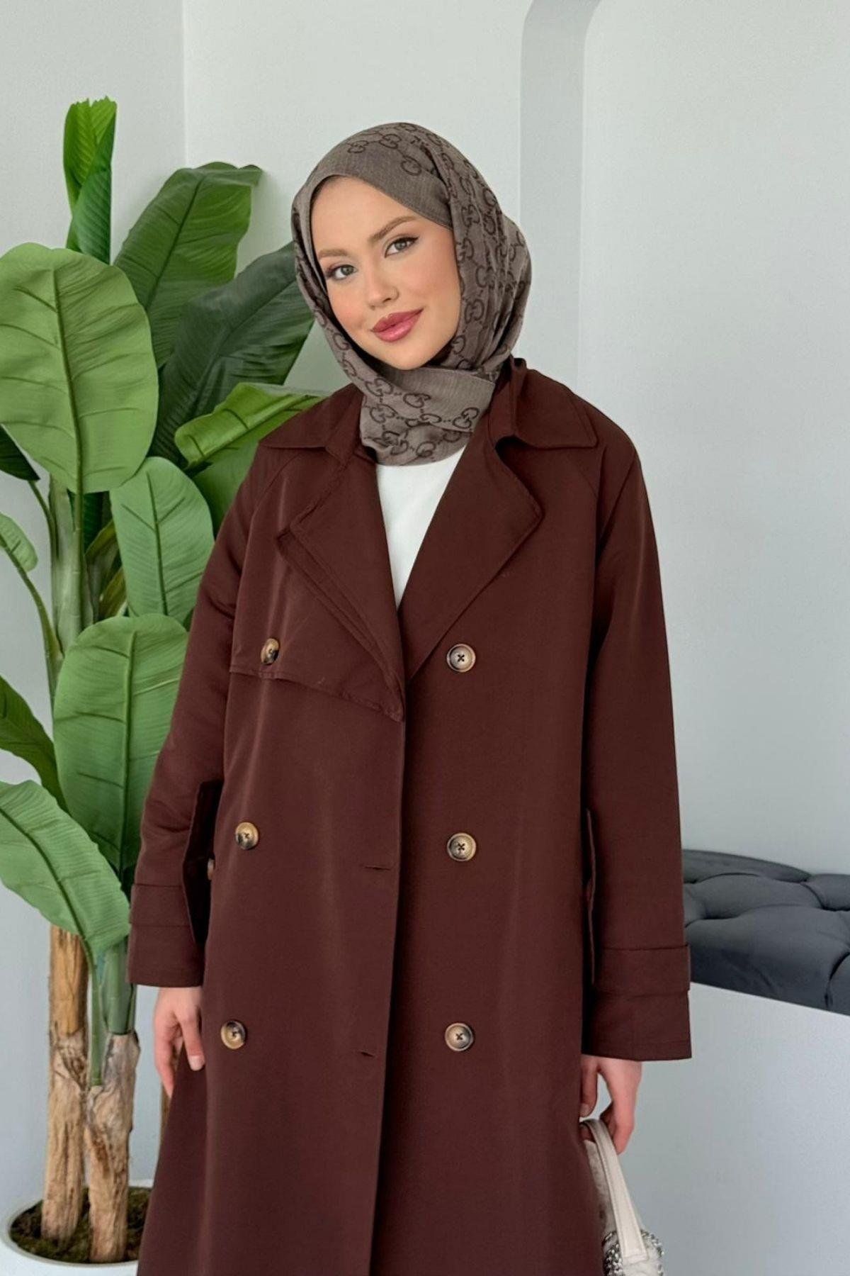 Quup Düğmeli Trenç Kahve, Fiyatları 